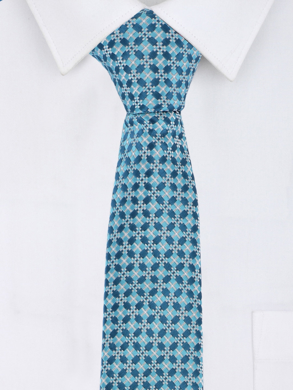 Blue Geometric Necktie