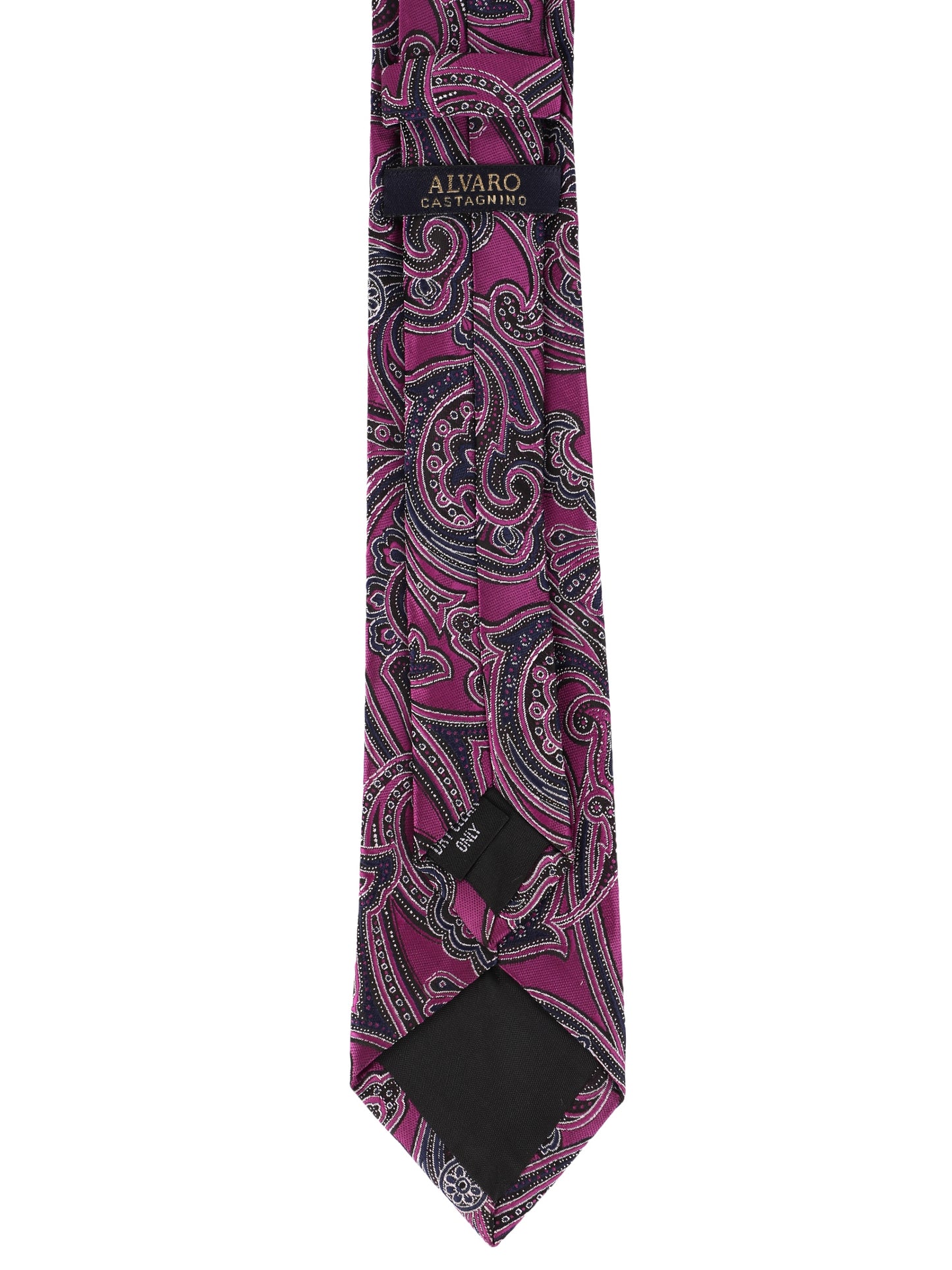 Alvaro Castagnino Microfiber Purple Coloured Paisley Printed Necktie for Men