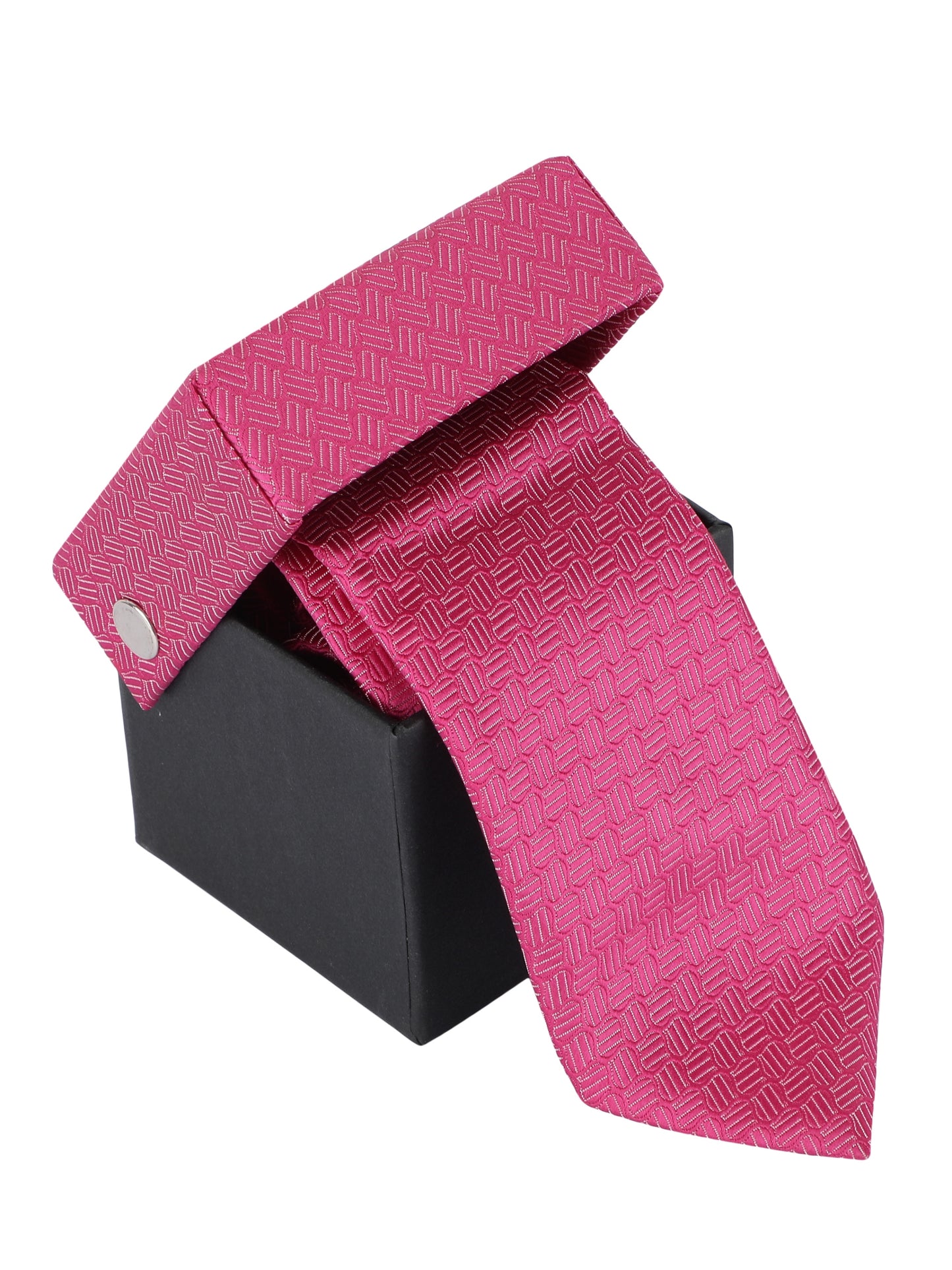 Alvaro Castagnino Microfiber Pink Coloured Printed Necktie with same fabric box for Men
