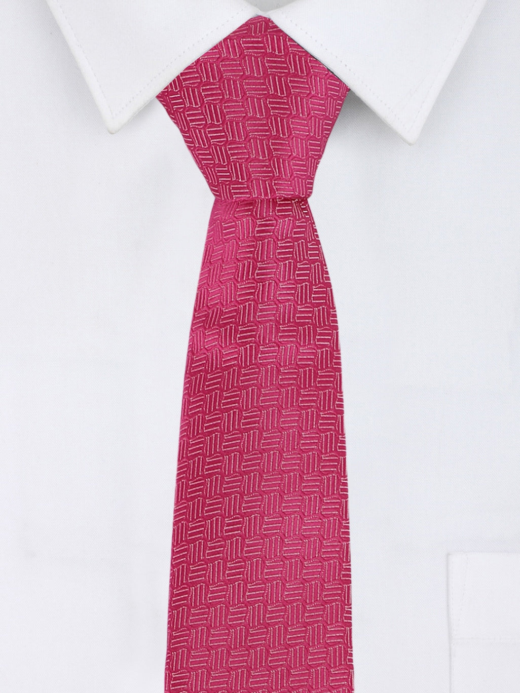 Alvaro Castagnino Microfiber Pink Coloured Printed Necktie with same fabric box for Men