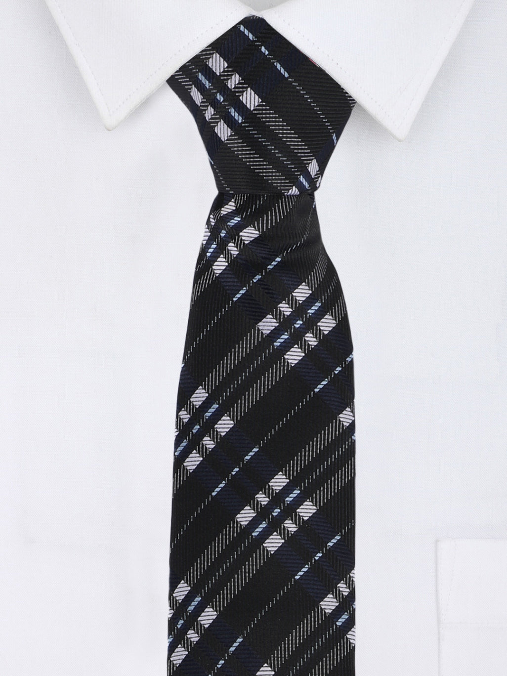Alvaro Castagnino Microfiber Black Coloured Printed Necktie with same fabric box for Men