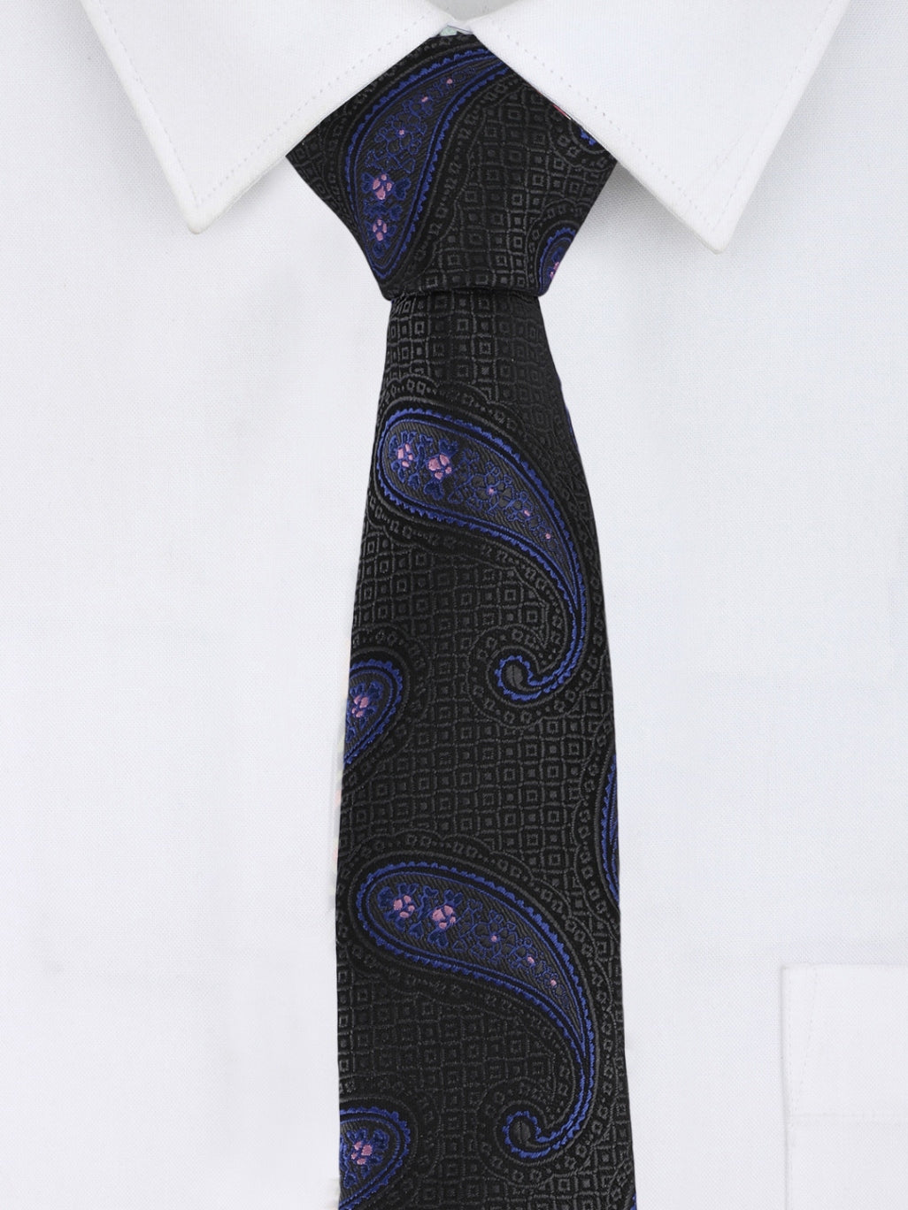 Alvaro Castagnino Microfiber Black Coloured Printed Necktie with same fabric box for Men