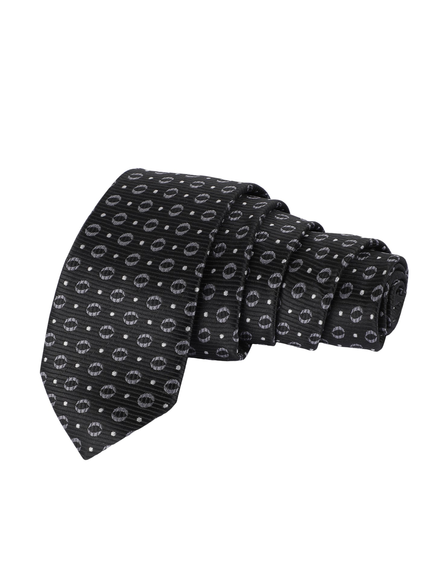 Alvaro Castagnino Microfiber Black & Grey Coloured Printed Necktie with same fabric box for Men
