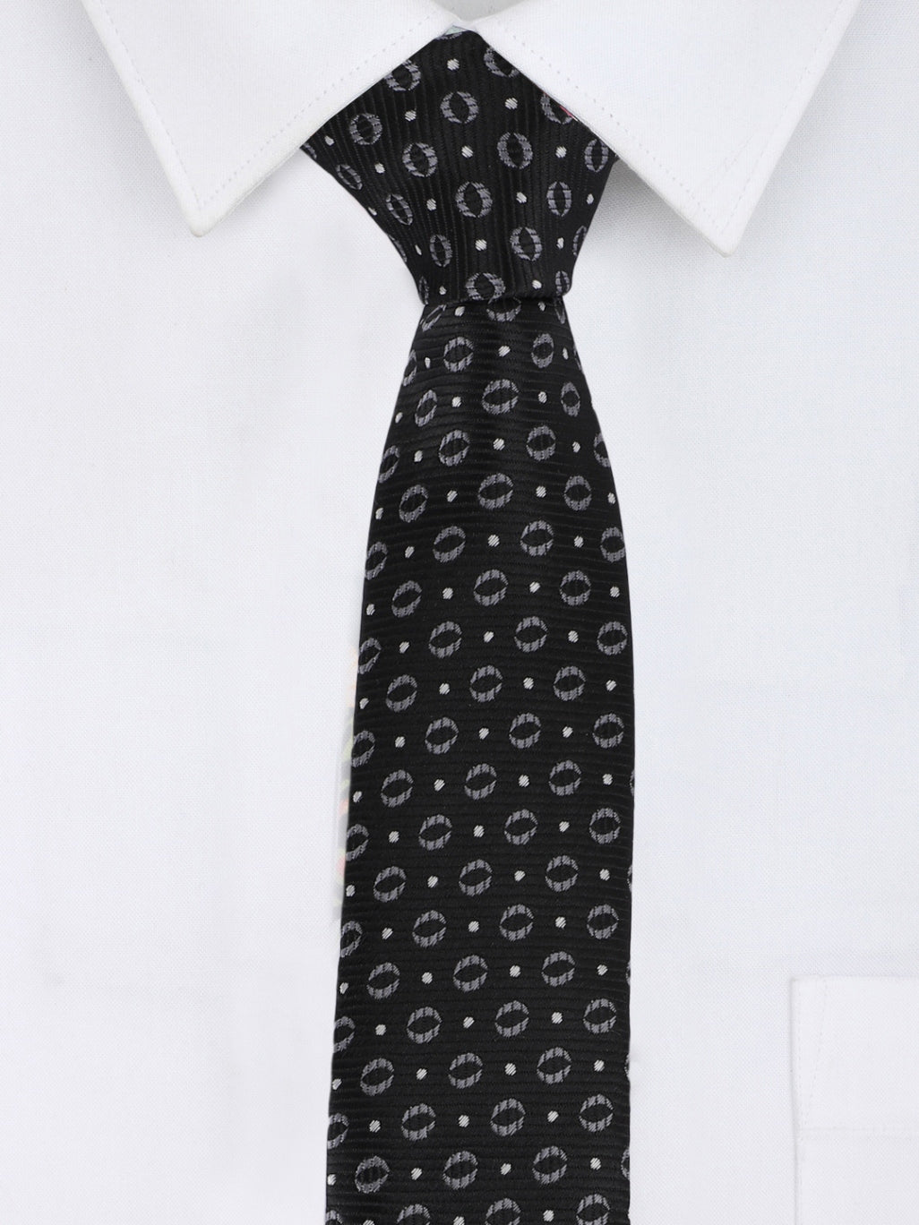 Black & Grey Geometric Necktie