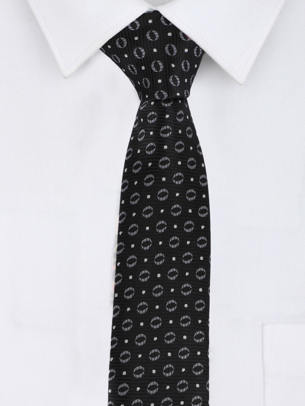 Alvaro Castagnino Microfiber Black & Grey Coloured Printed Necktie with same fabric box for Men