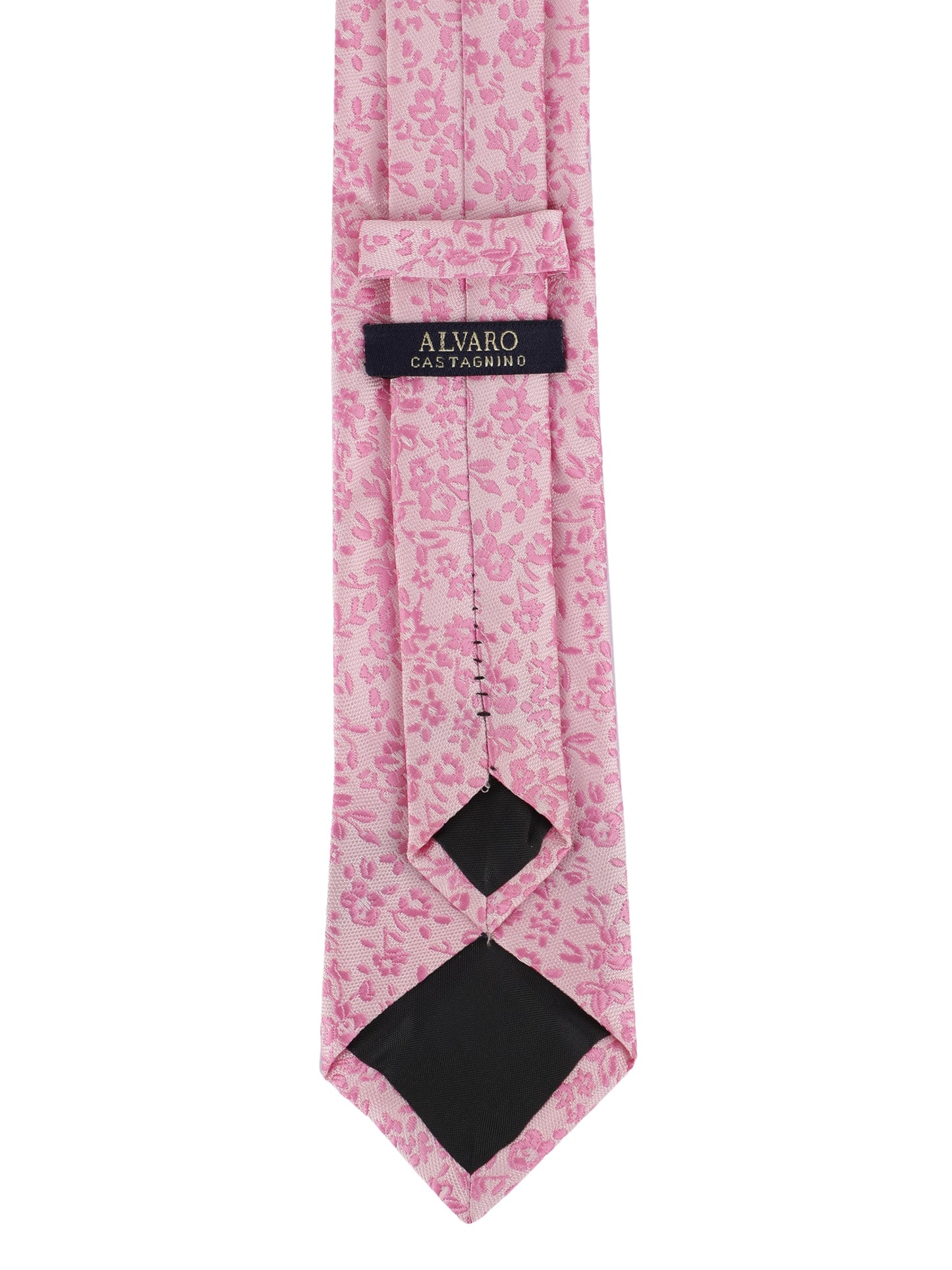 Alvaro Castagnino Microfiber Pink Coloured Printed Necktie with same fabric box for Men
