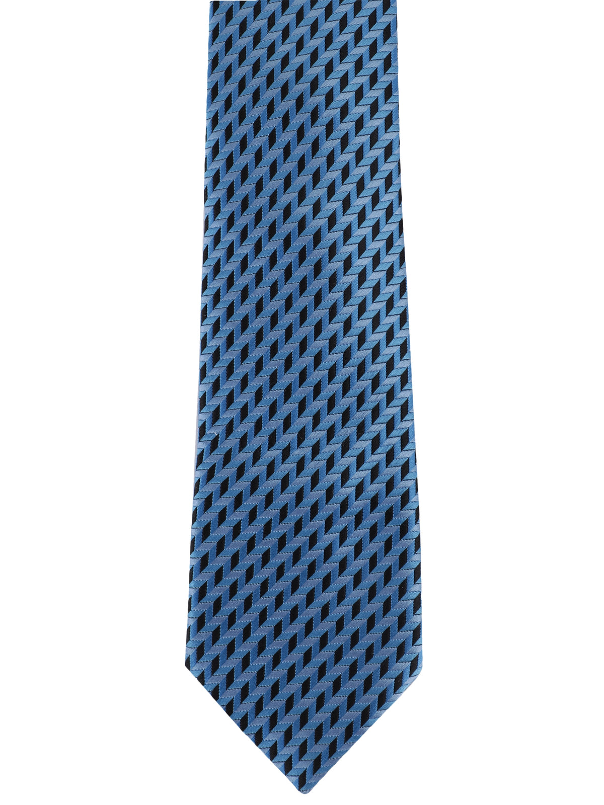 Blue and Black Chevron Necktie