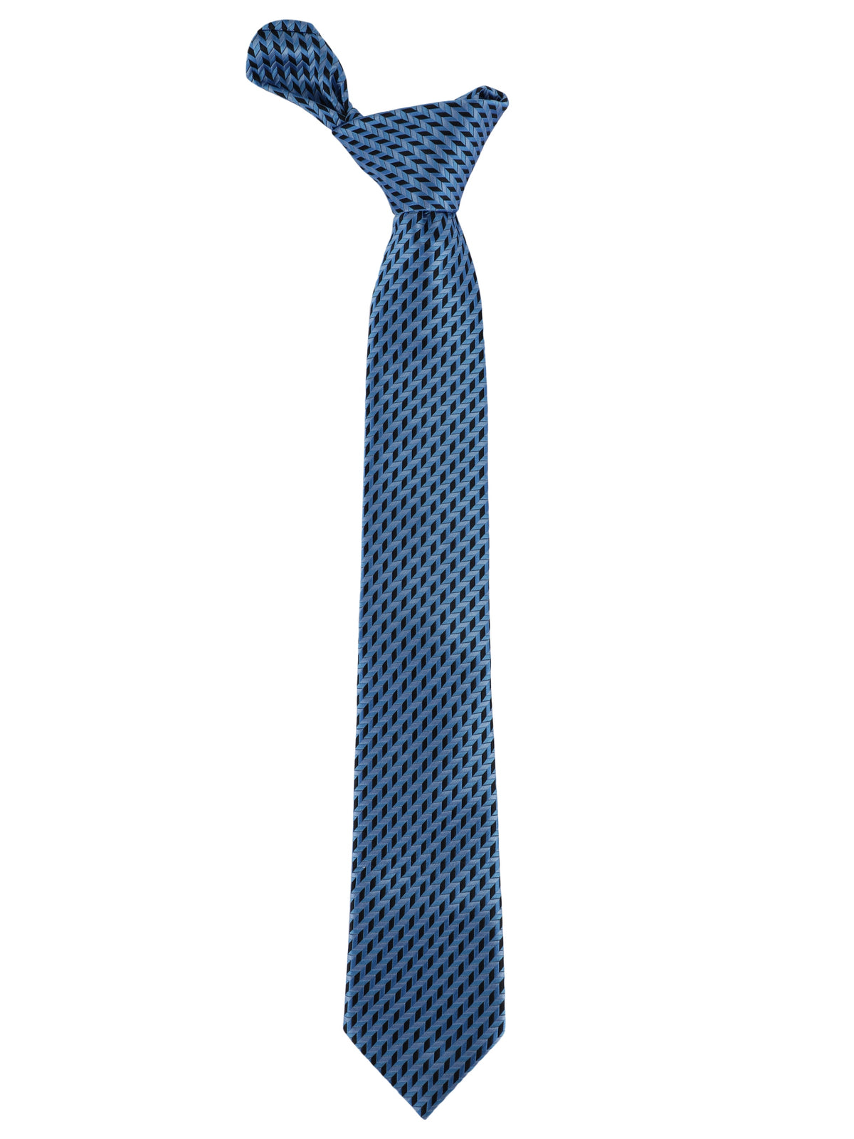 Blue and Black Chevron Necktie