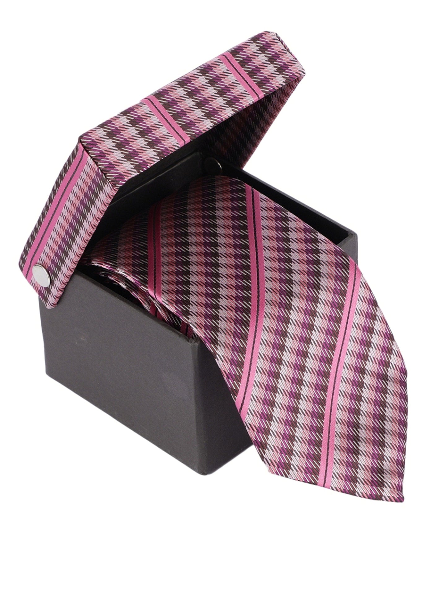 Alvaro Castagnino Microfiber Pink::Multi Colored Solid Necktie for Men