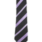 Alvaro Castagnino Microfiber Black::Violet Colored Stripes Necktie for Men
