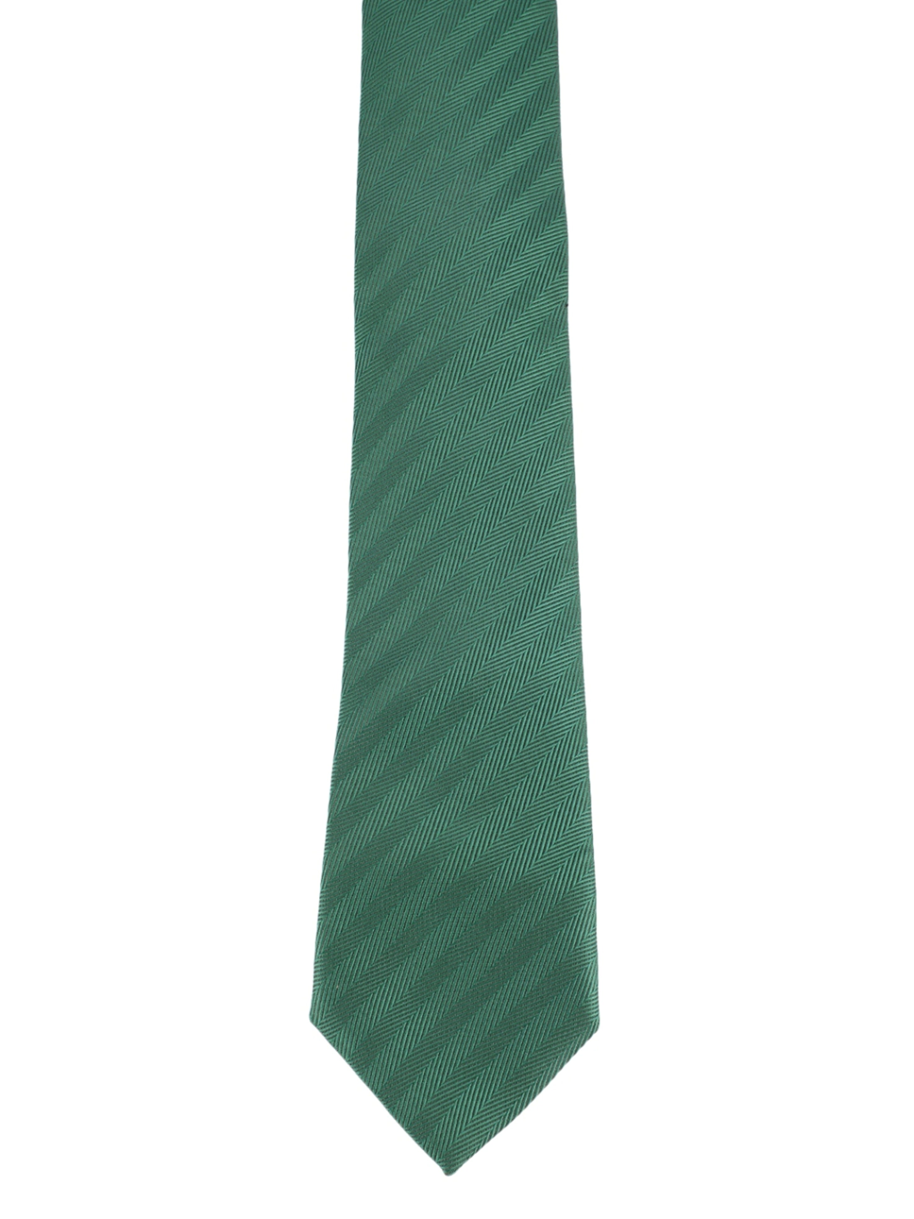 Green Herringbone Necktie