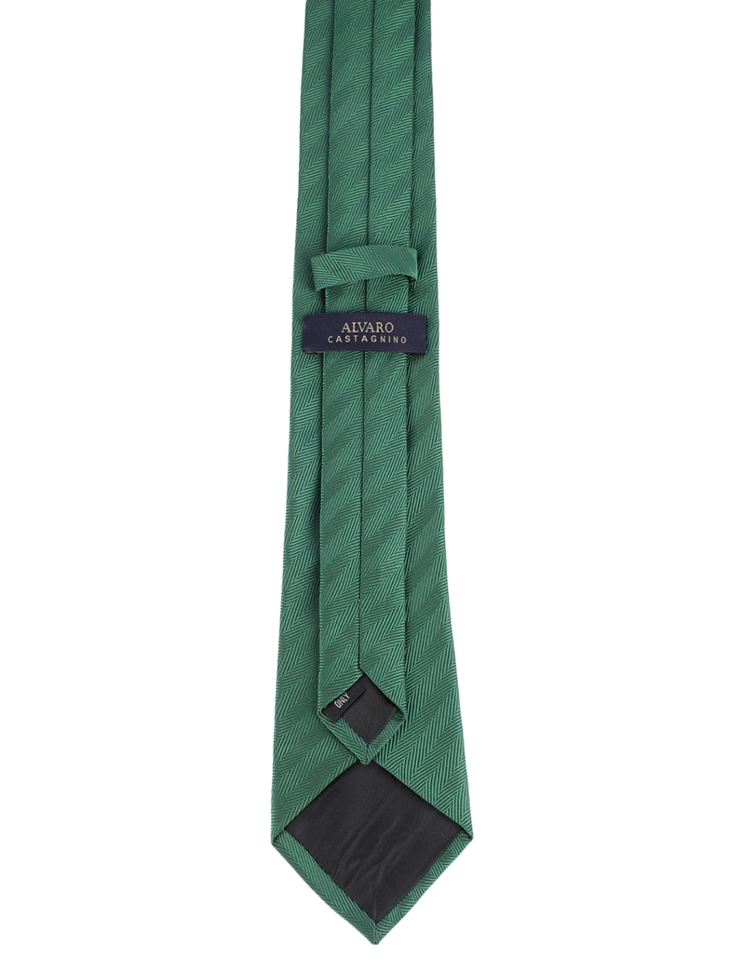 Alvaro Castagnino Microfiber Green Colored Solid Necktie with same fabric box for Men - New