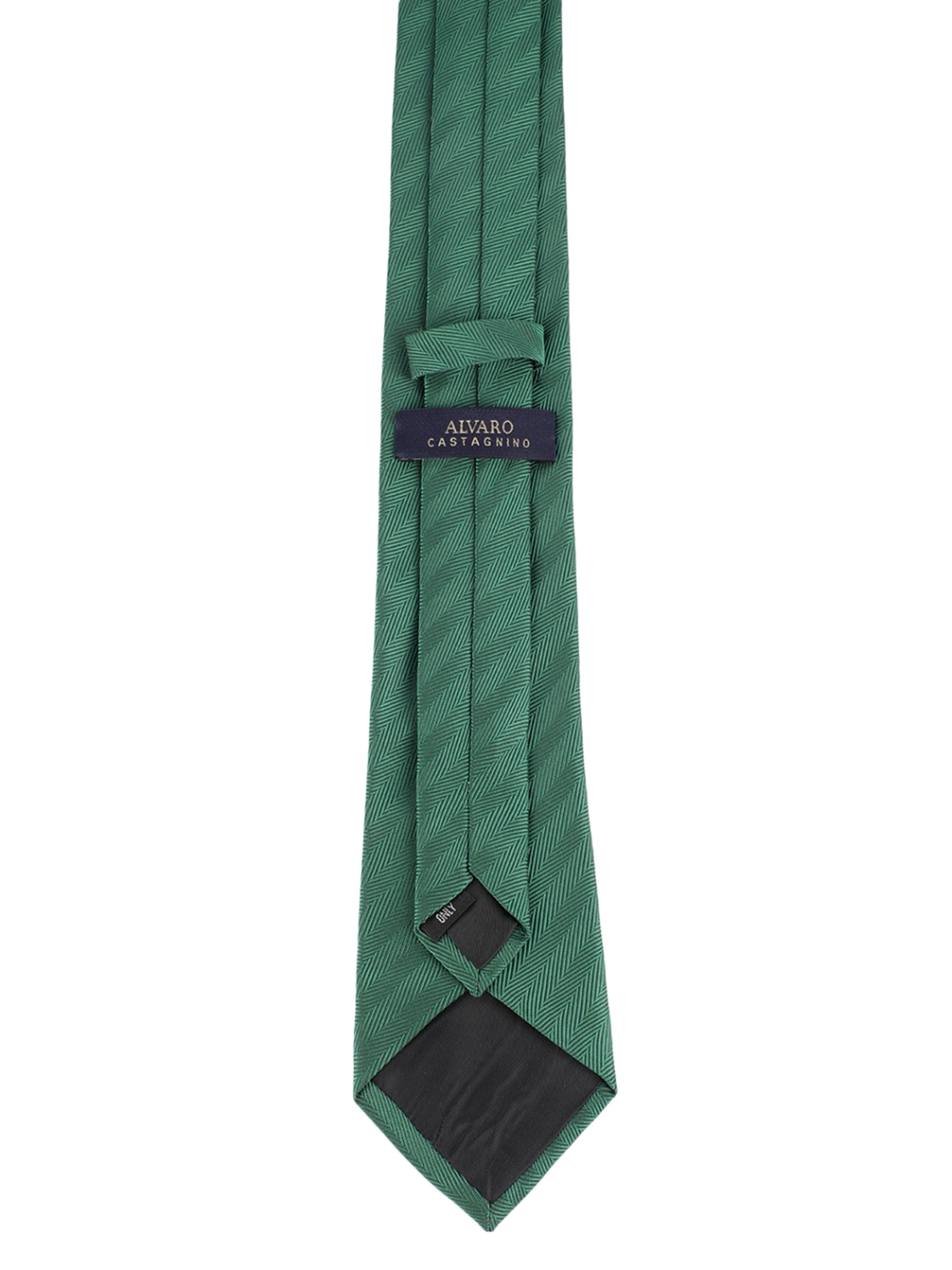 Green Herringbone Necktie