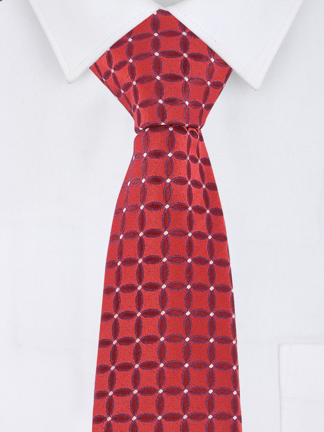 Red Geometric Circle Necktie