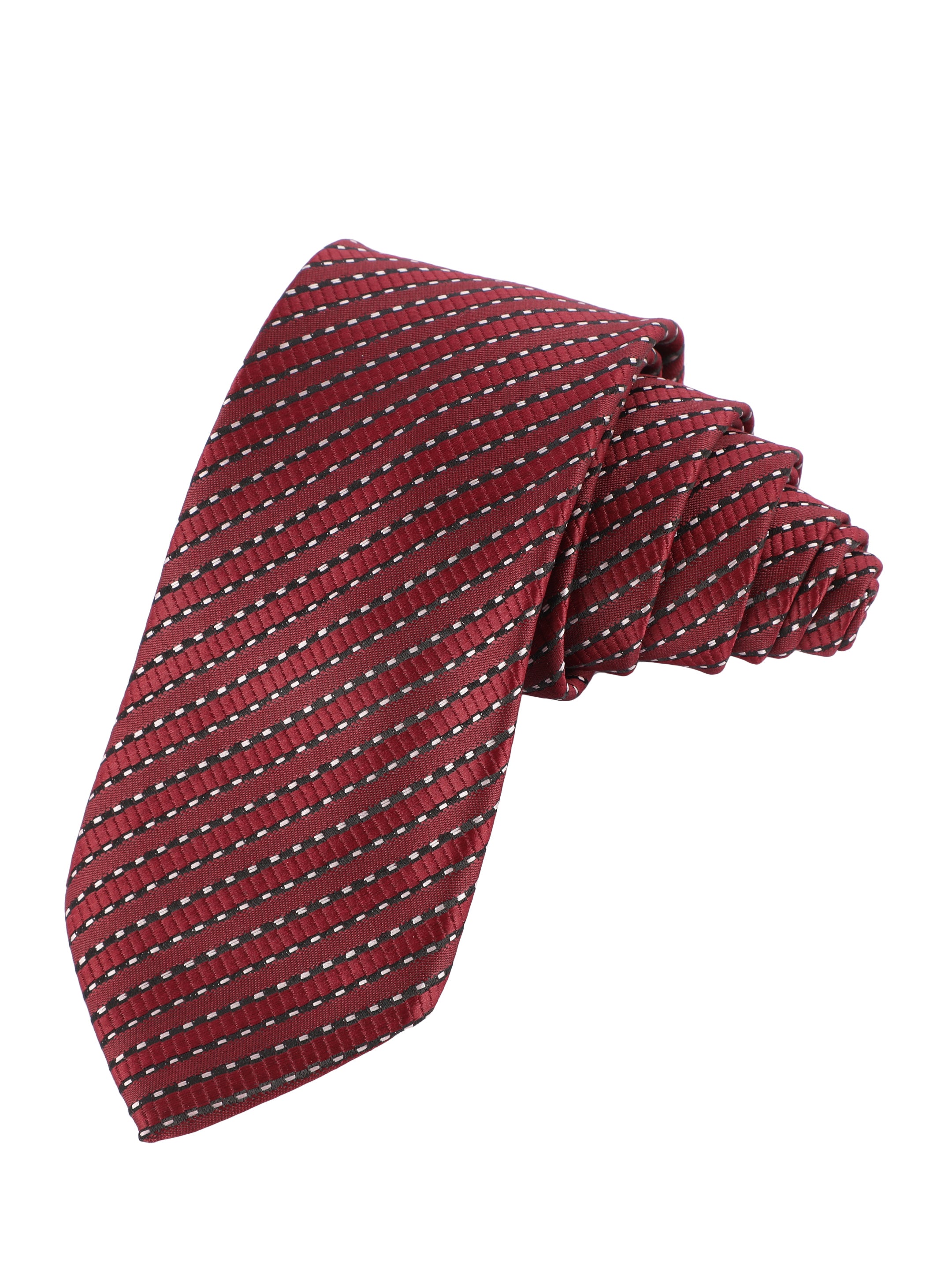 Maroon Diagonal Striped Necktie