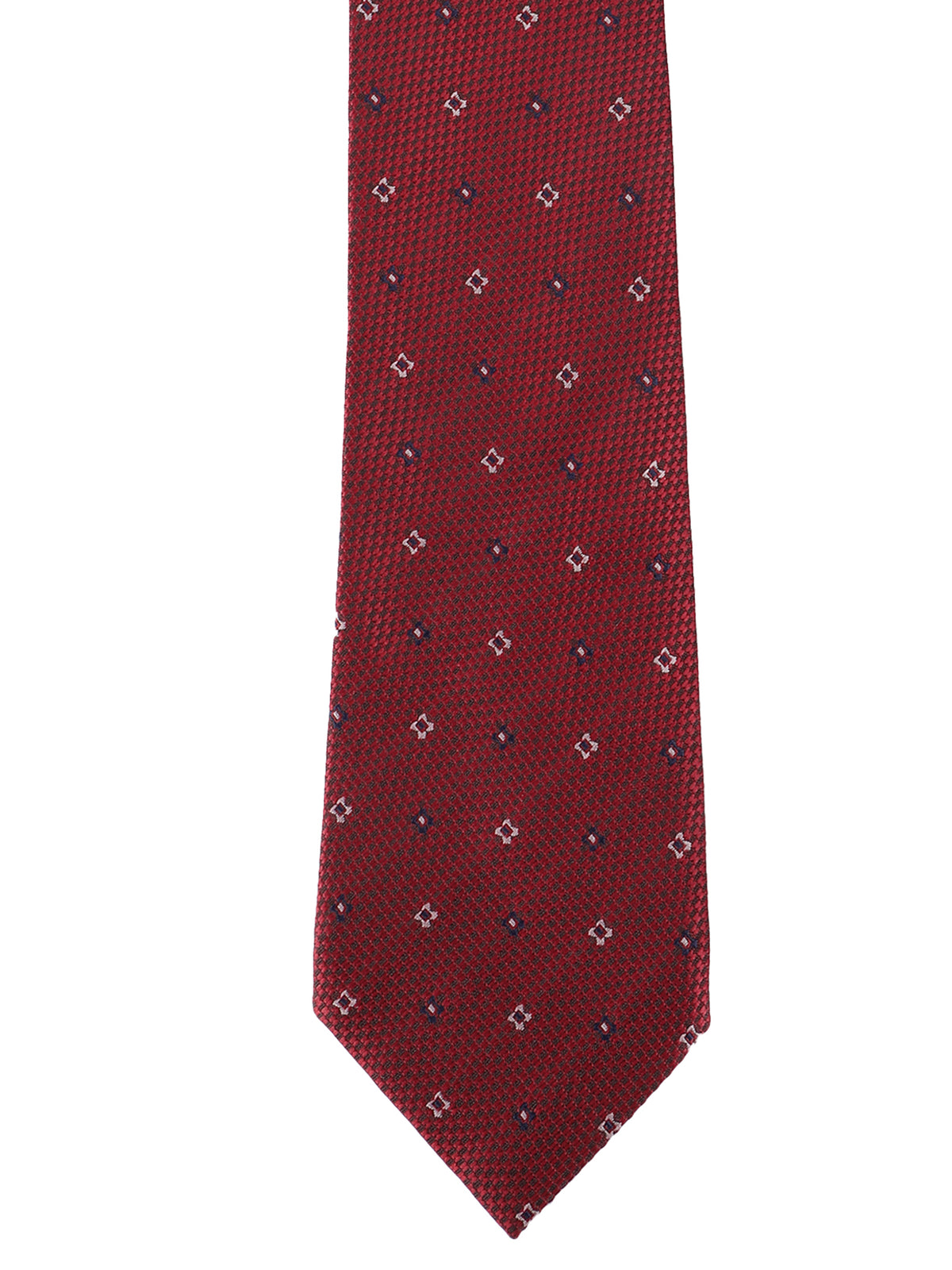 Maroon Geometric Micro Motif Necktie