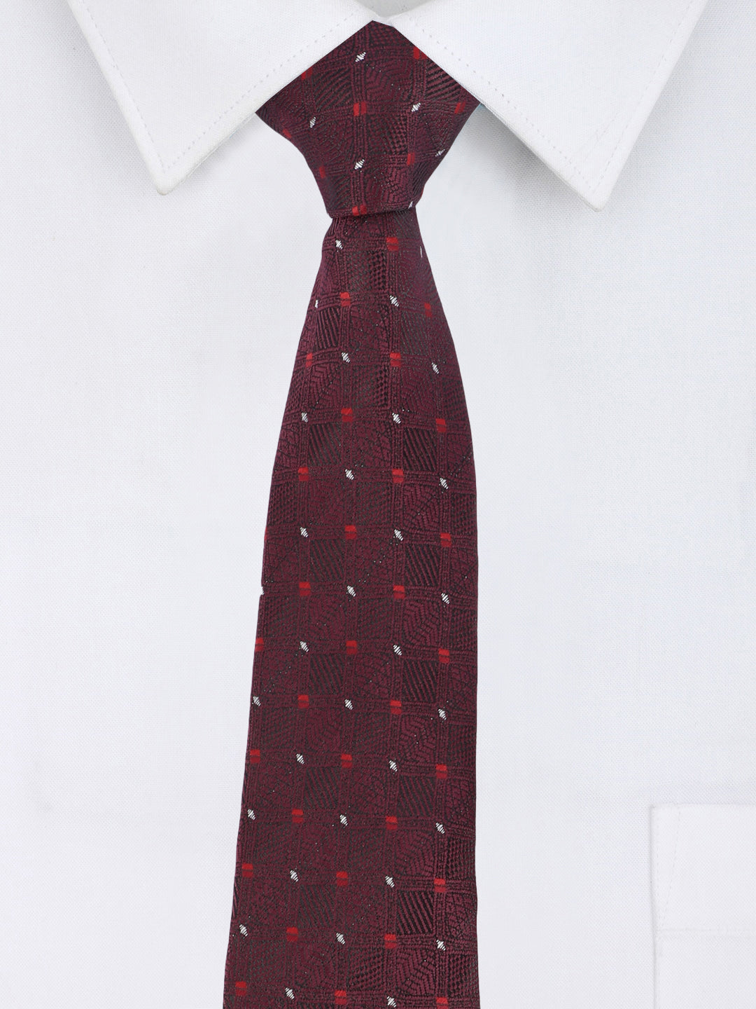 Alvaro Castagnino Microfiber MAROON  Colored Necktie for Men