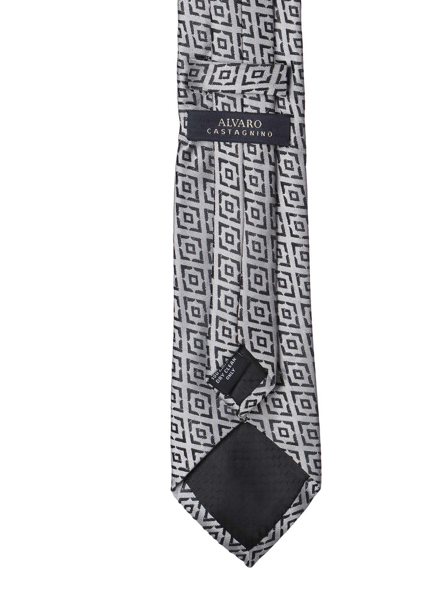 Alvaro Castagnino Microfiber BLACK AND WHITE  Colored Necktie for Men