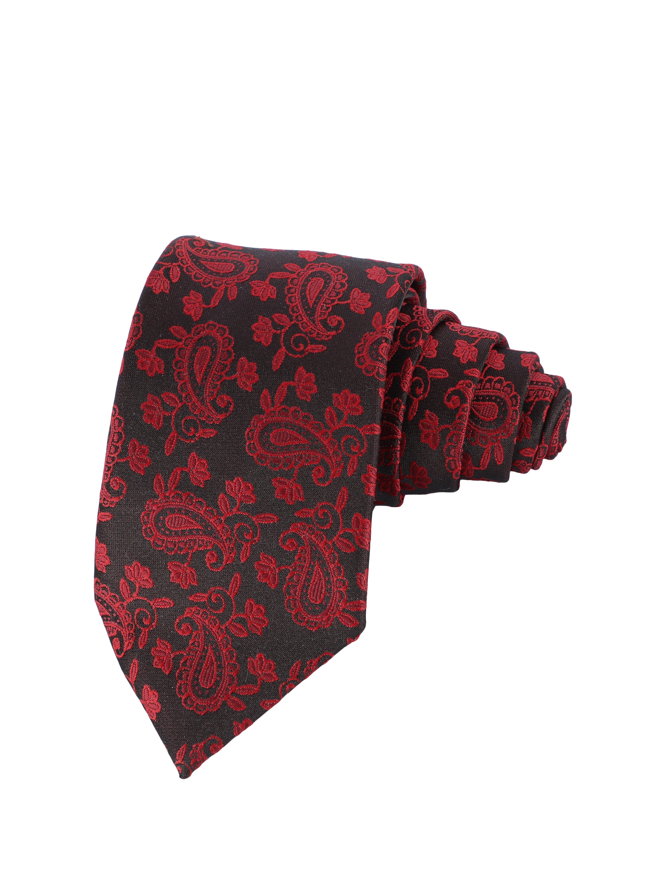 Black & Maroon Crimson Paisley Tie