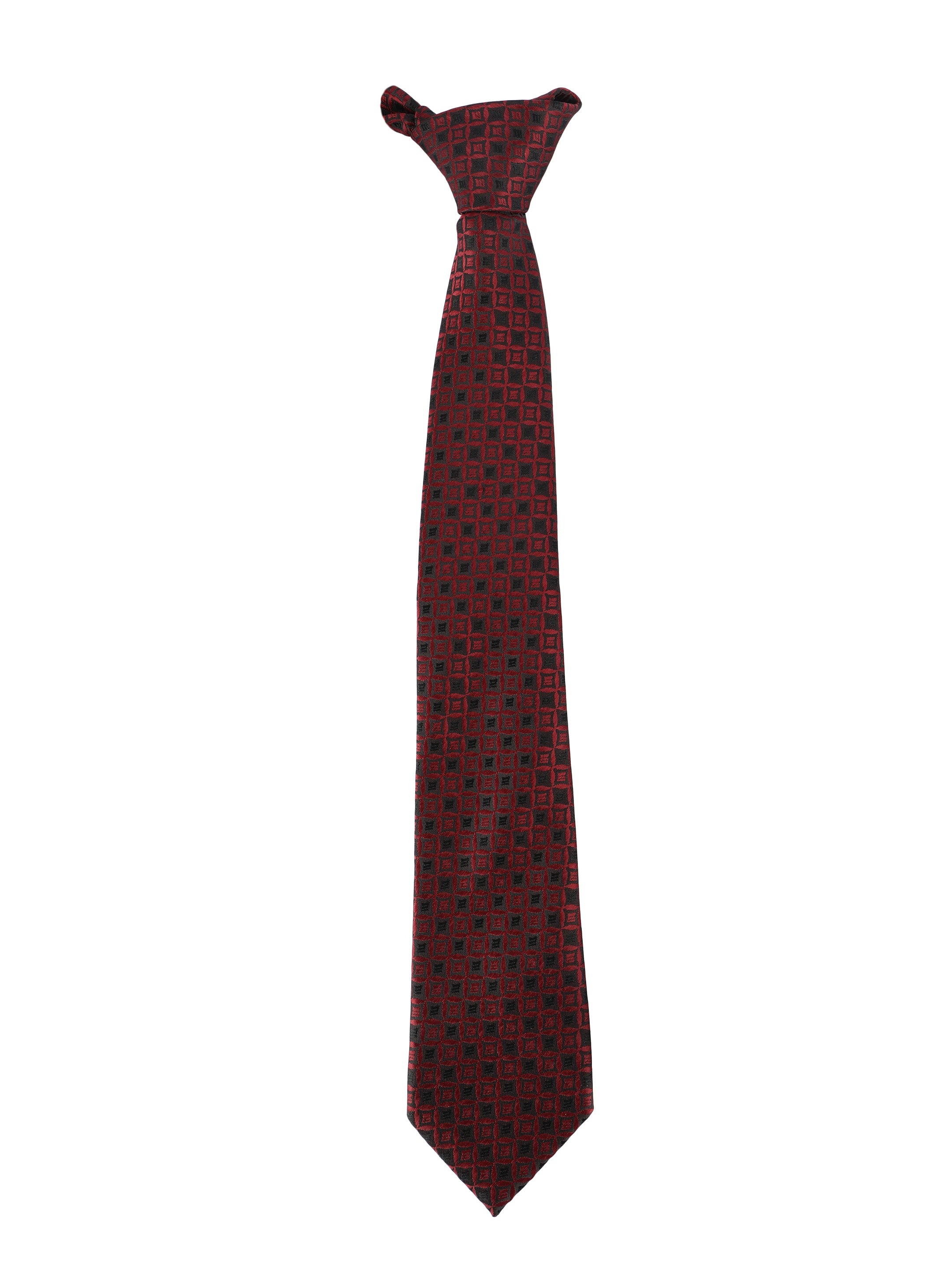 Maroon Geometric Necktie