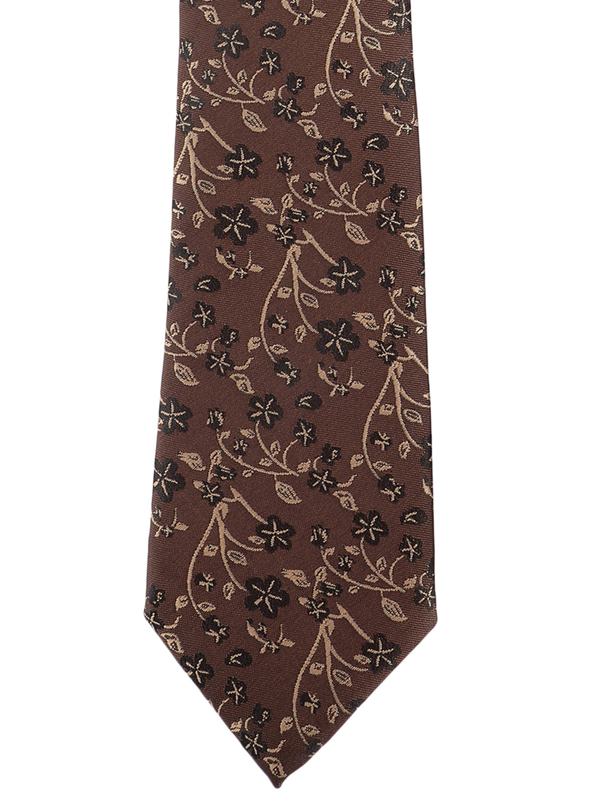 Brown Floral Necktie