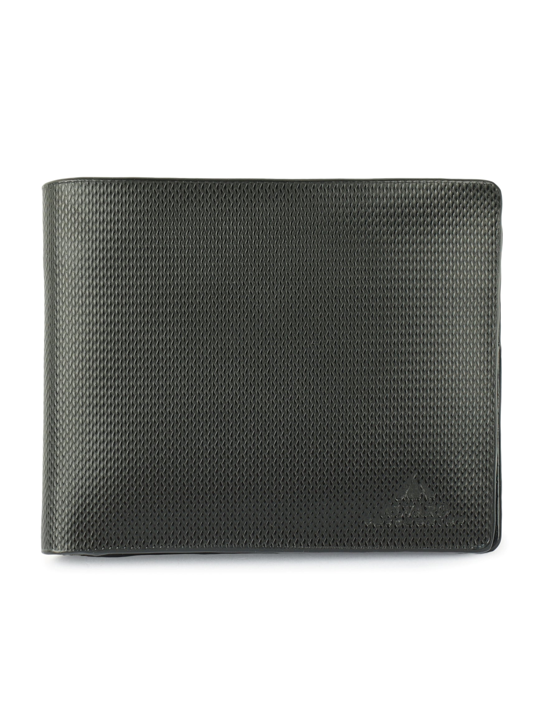 Black Diamond Lattice Textured Leather Wallet