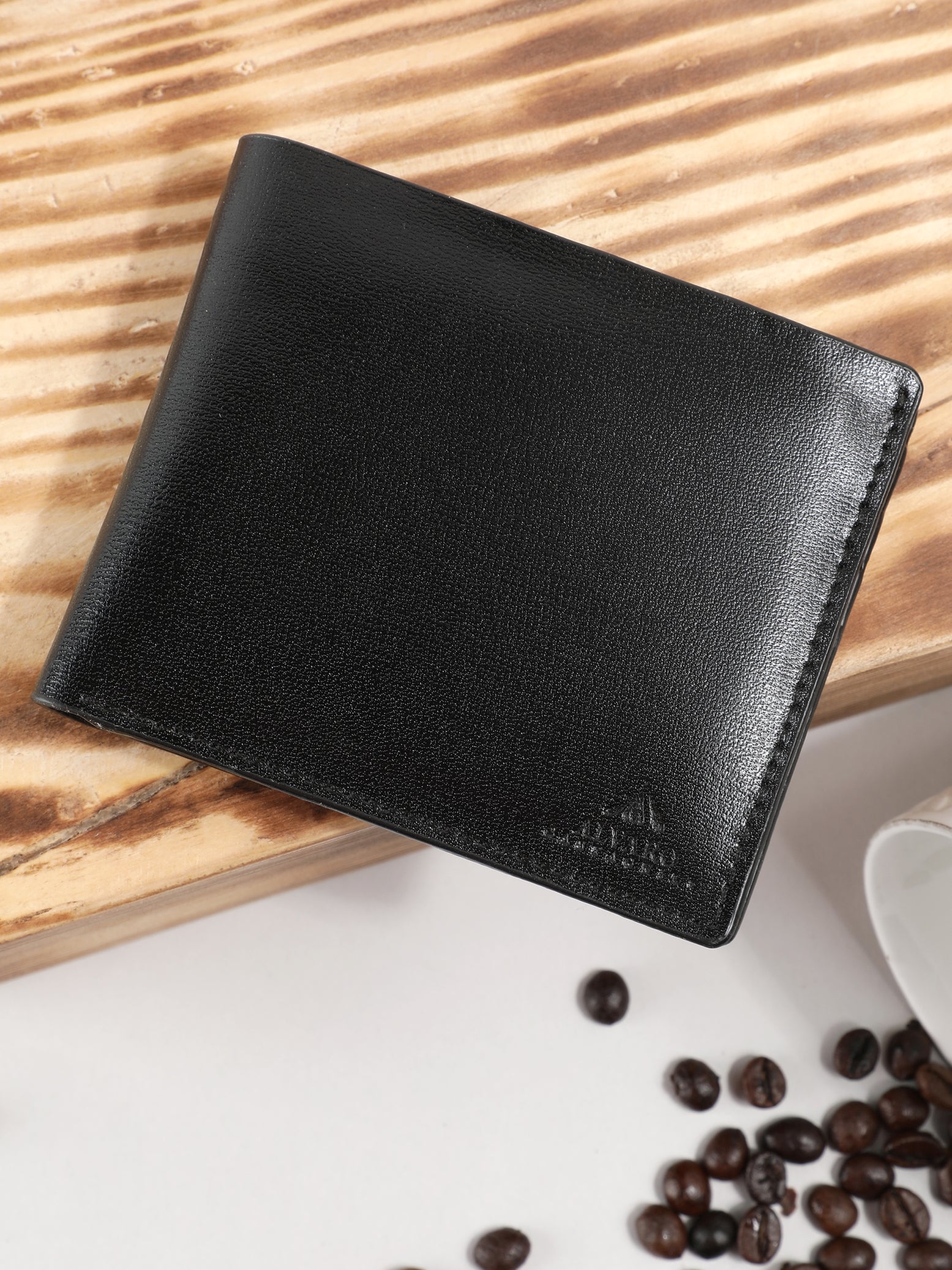 Black Natural Grain Leather Wallet