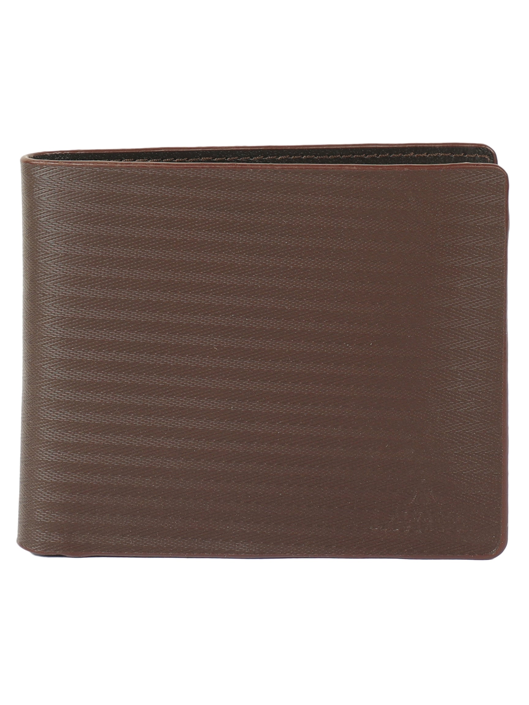 Herringbone Textured Brown Wallet