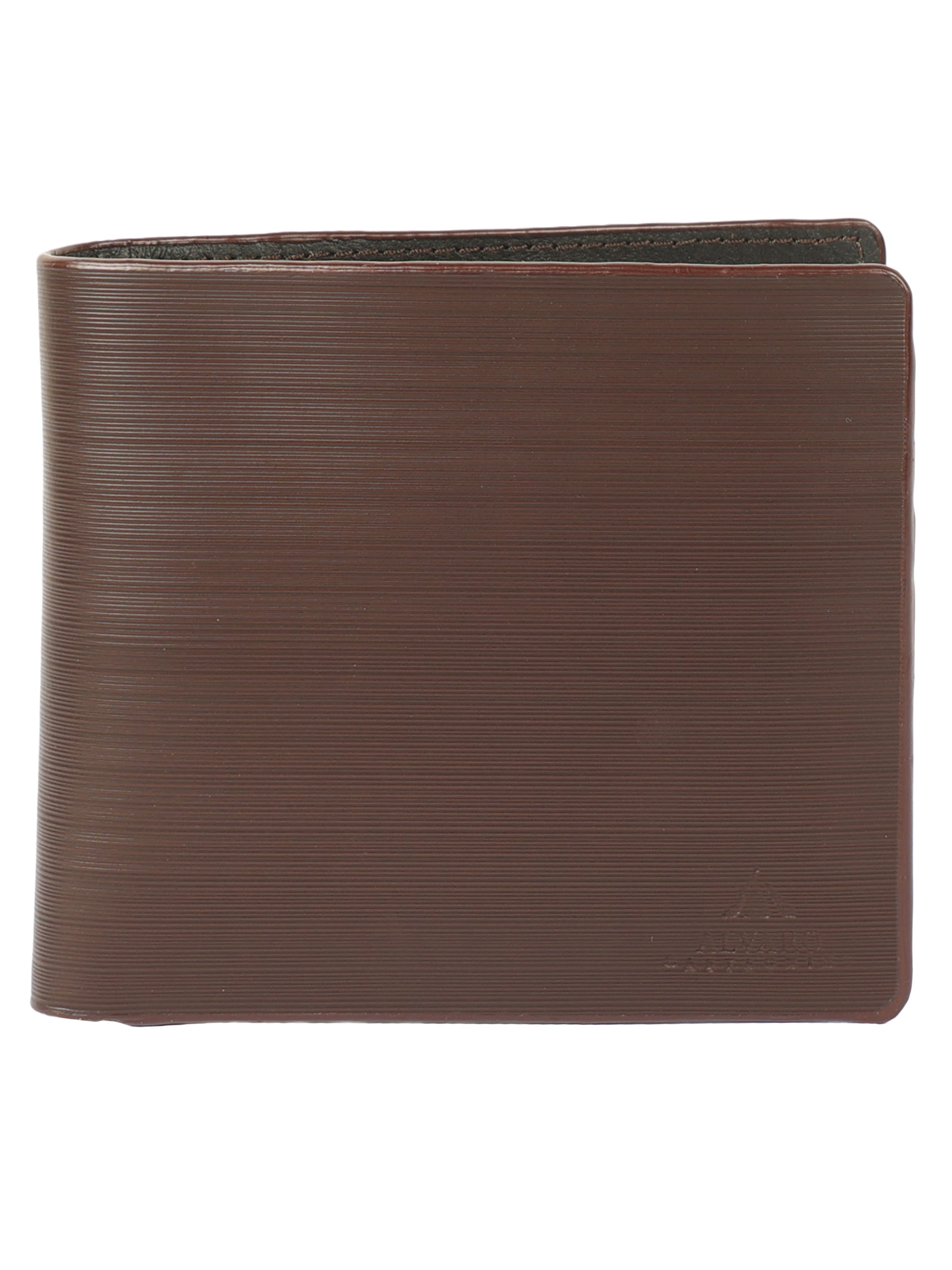 Horizontally Ridged Brown Leather Wallet