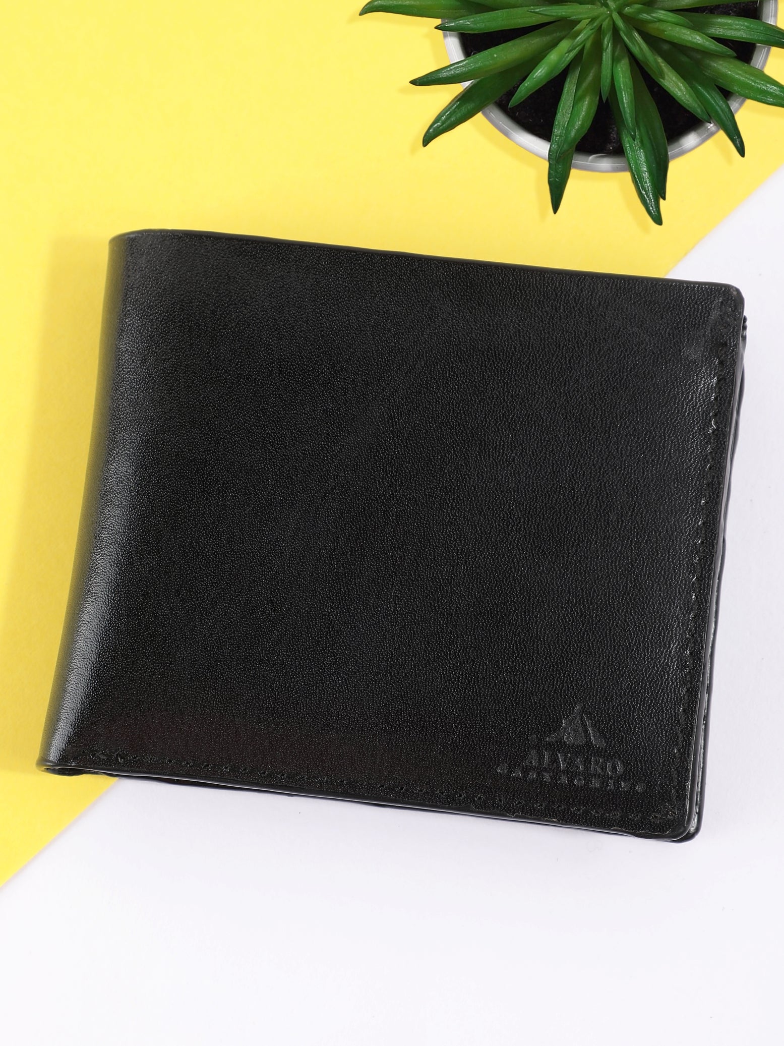 Pebbled Black Leather Wallet