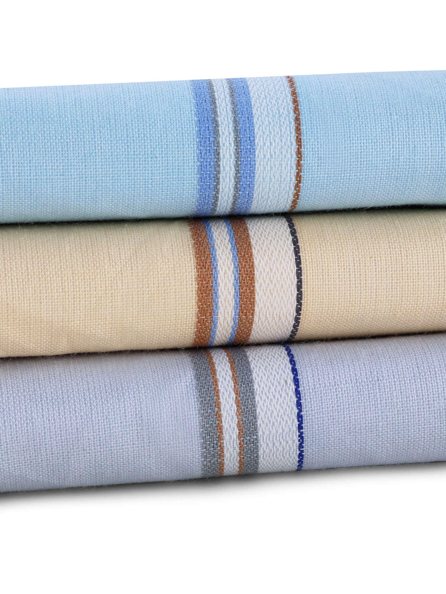 Alvaro Castagnino Men's Cotton White::Multi Color 3 Pcs Set Handkerchief