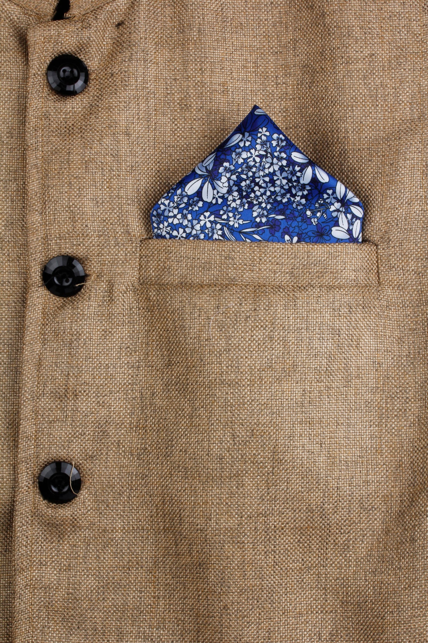 Blue Printed Pocket Square