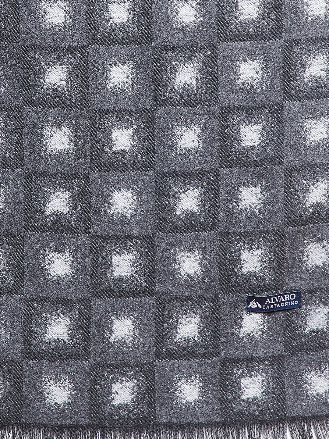 Alvaro Castagnino Men Grey & White Printed Mufflers