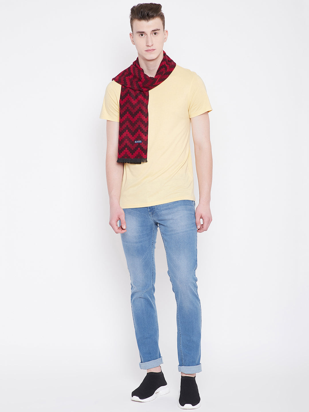 Alvaro Castagnino Men Red & Maroon Printed Mufflers