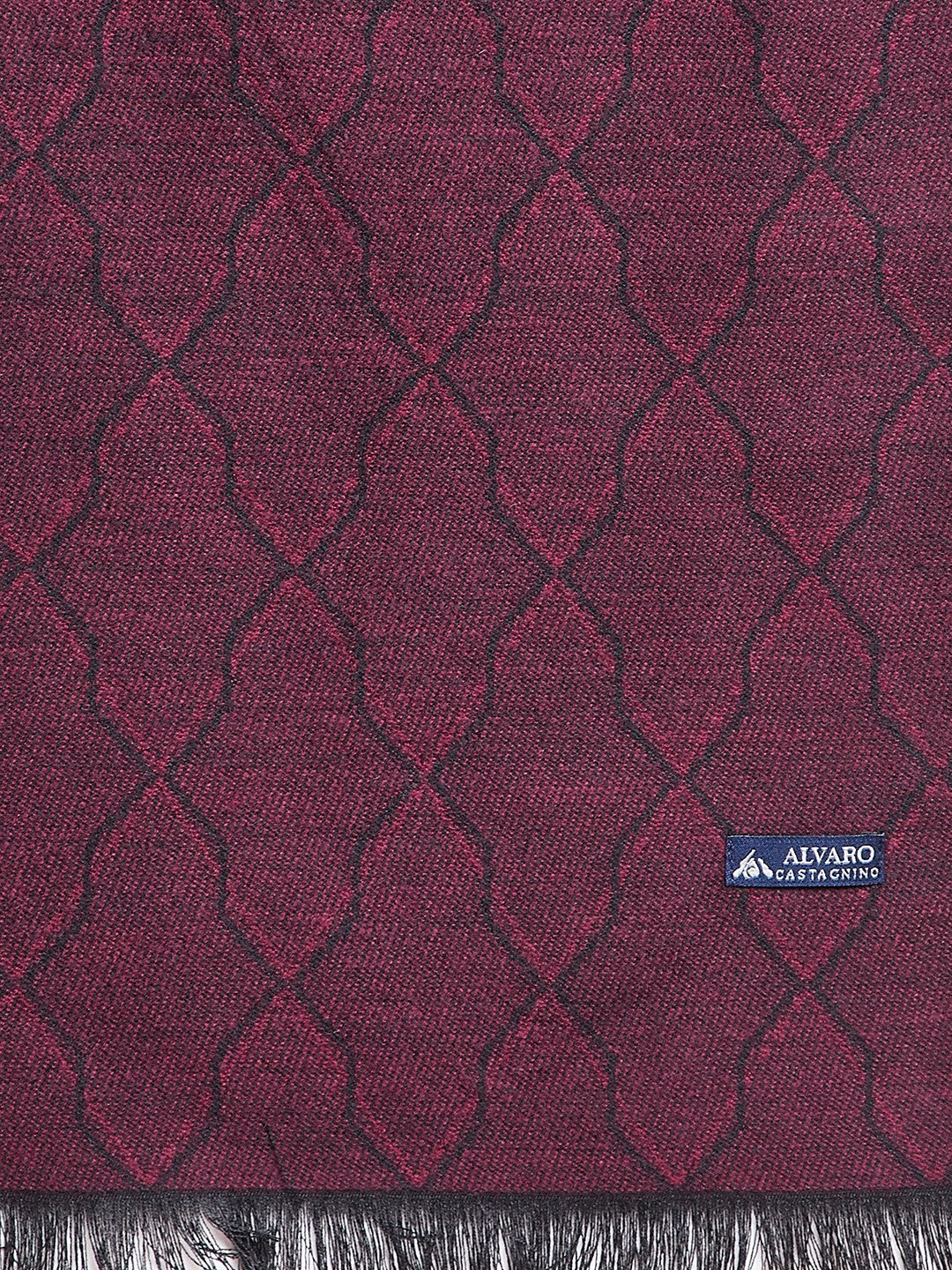 Alvaro Castagnino Men Maroon Printed Muffler