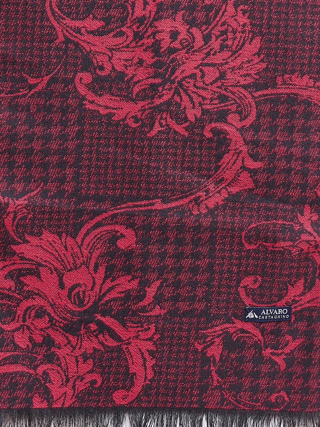 Alvaro Castagnino Men Maroon & Black Printed Muffler