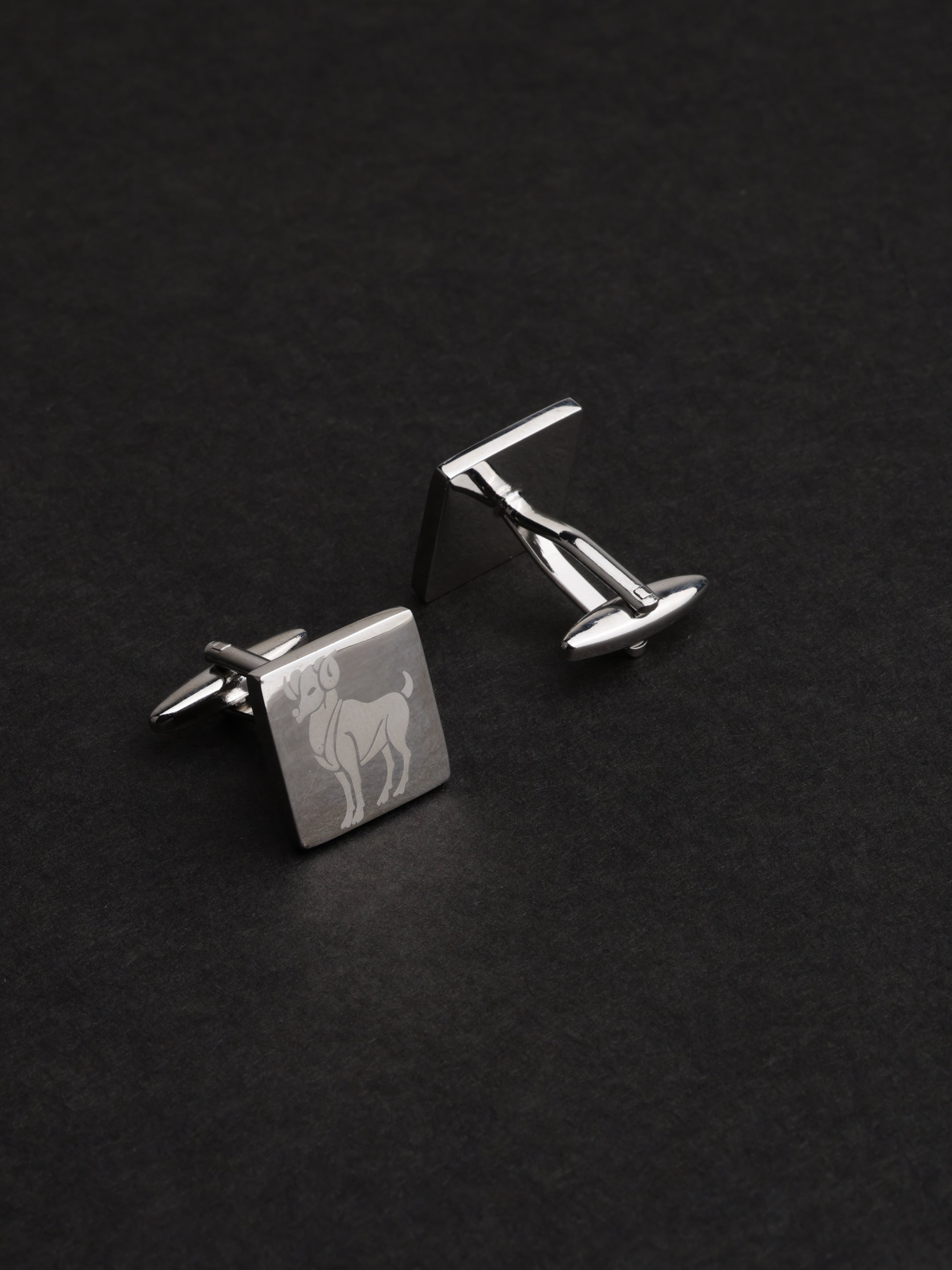 Silver Aries Zodiac Cufflinks