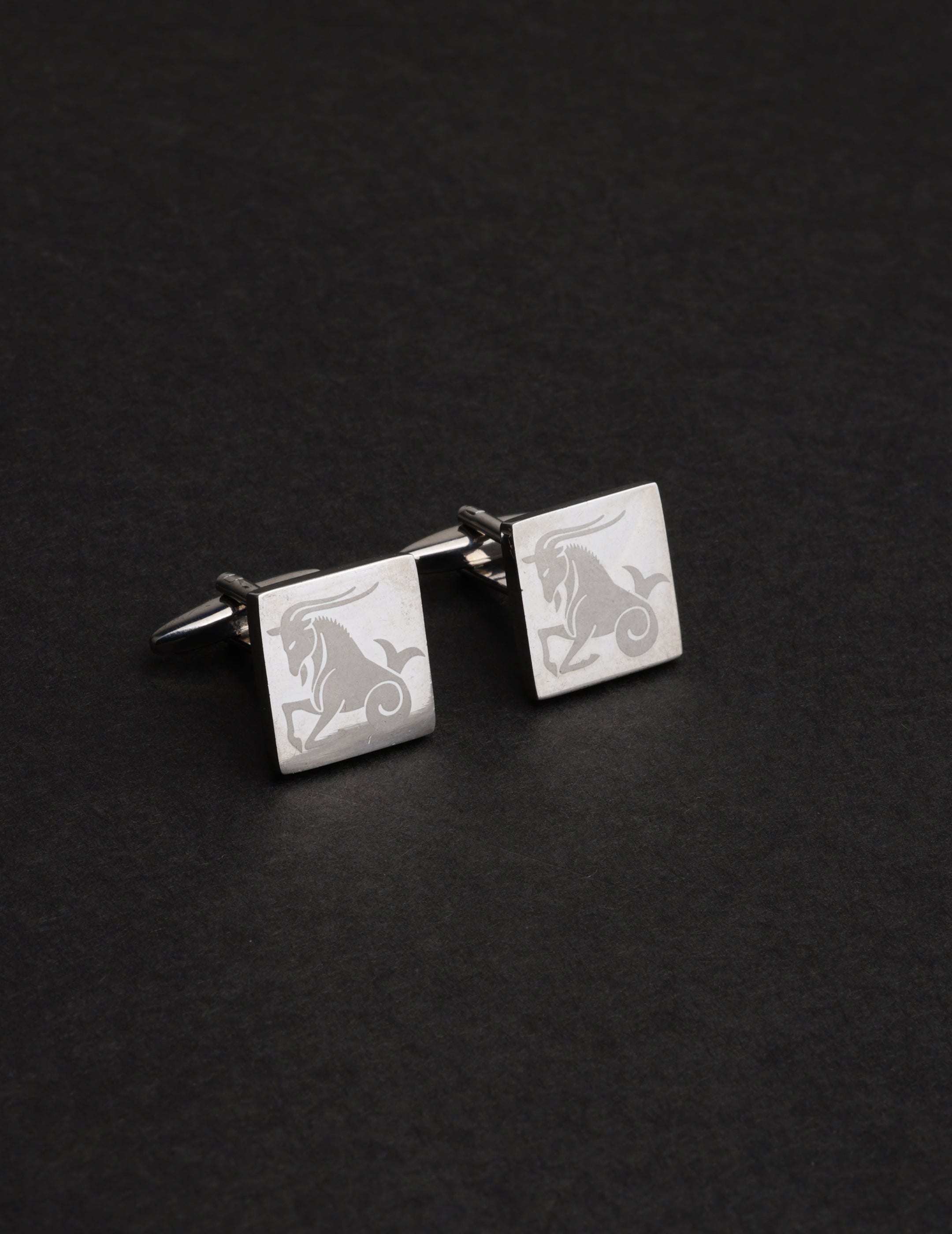 Silver Capricorn Zodiac Cufflink
