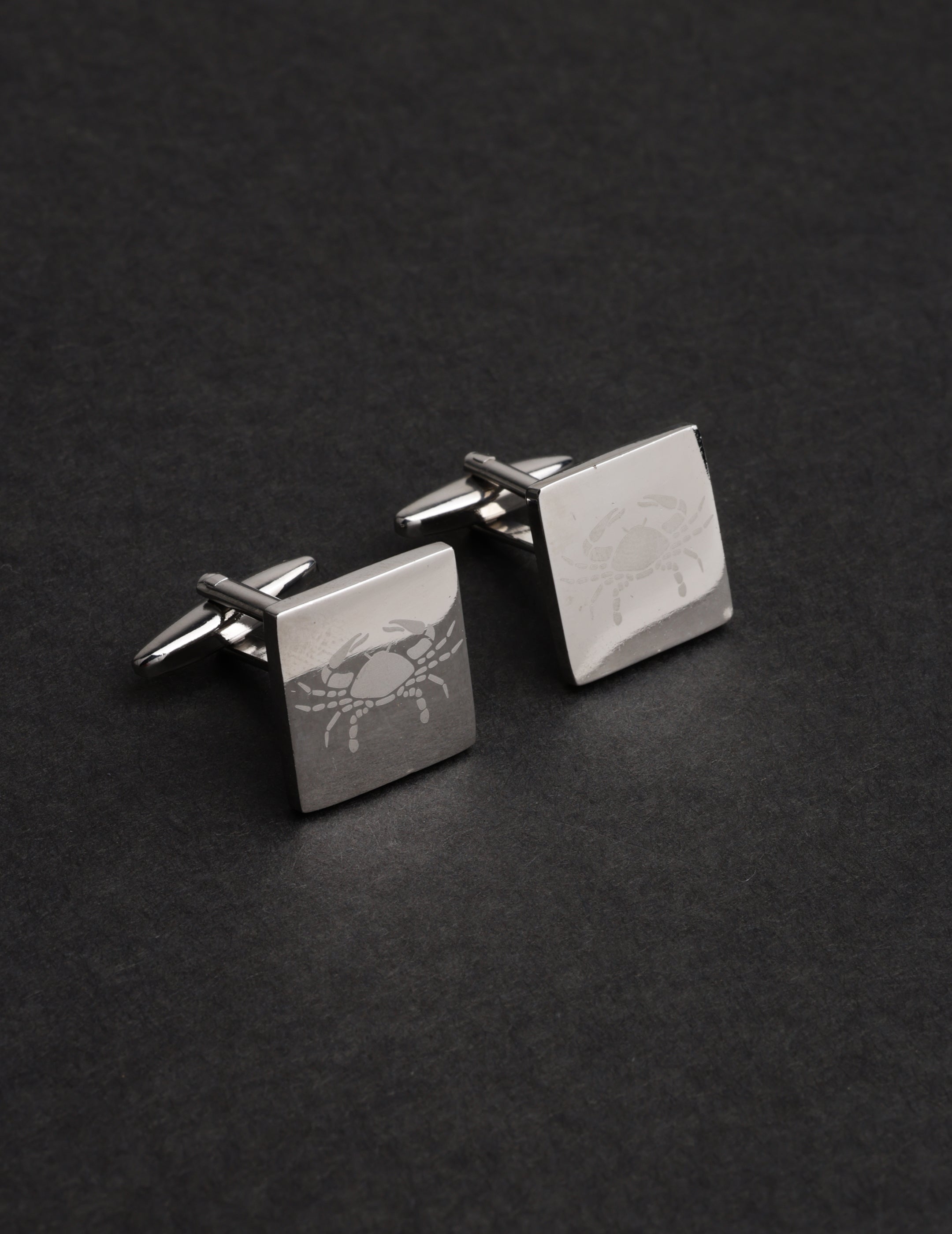 Silver Cancer Zodiac Cufflink