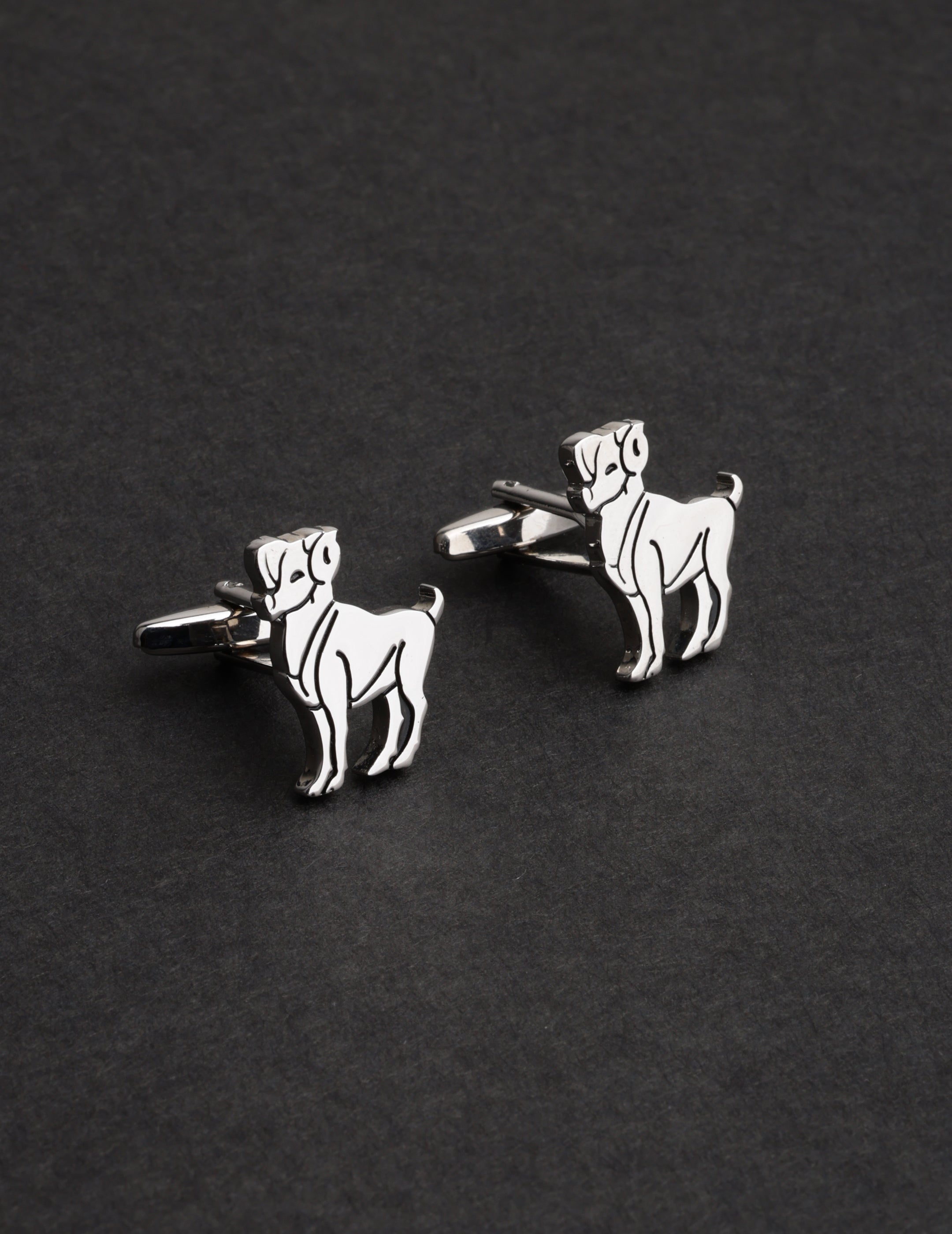 Silver Dog Cufflink