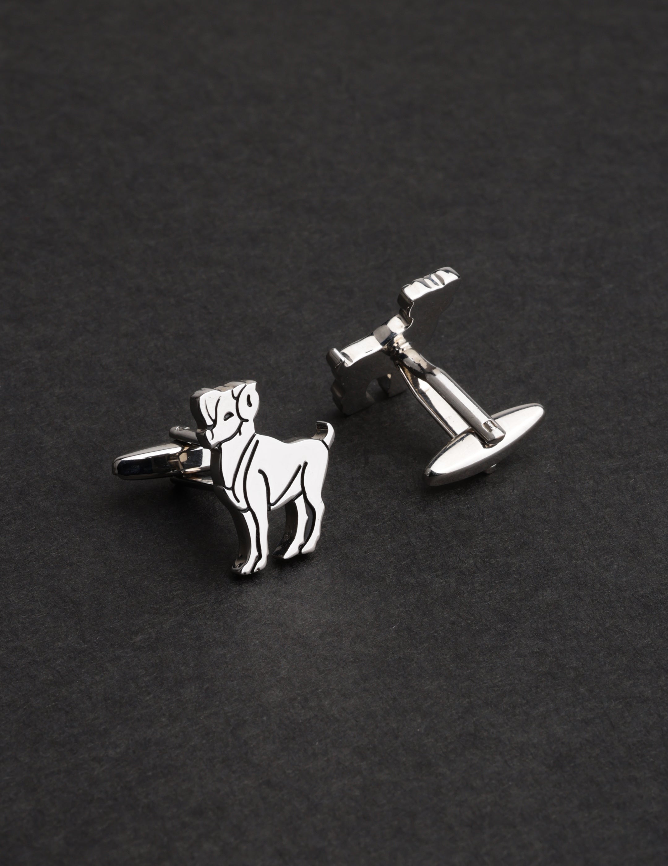 Silver Dog Cufflink