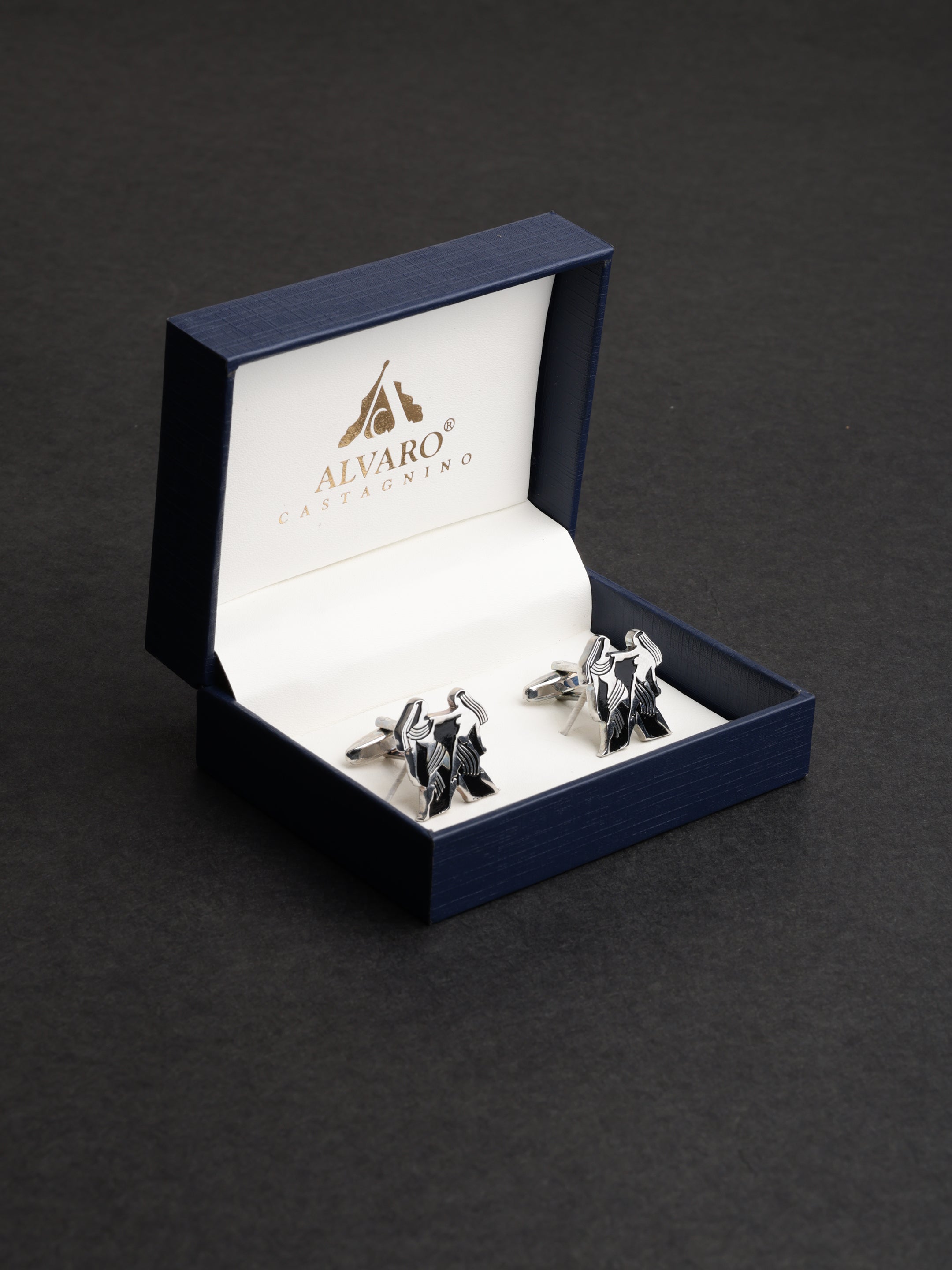 Silver Gemini Zodiac Cufflinks