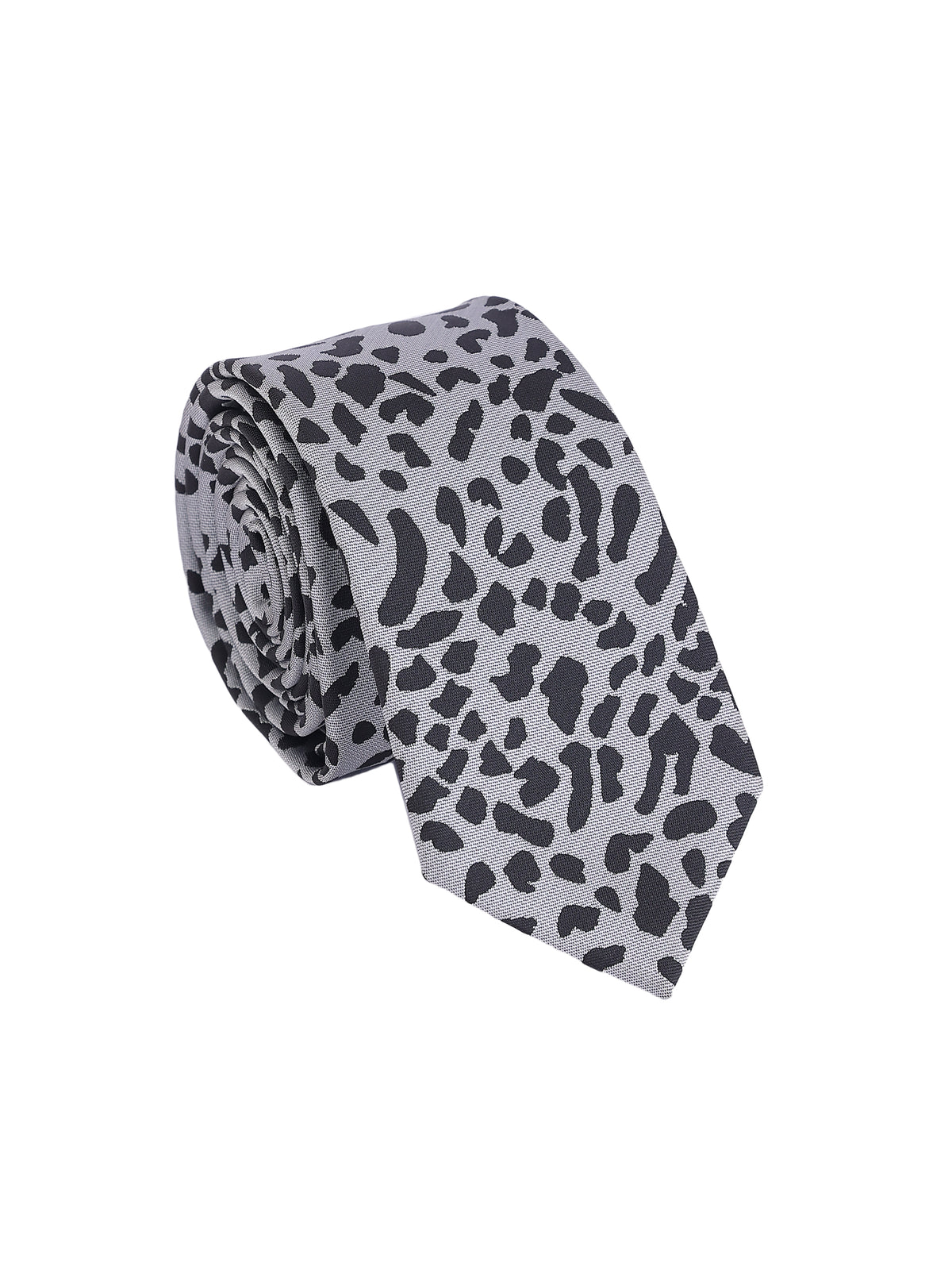 Aristocratic Monochrome Leopard Print Necktie