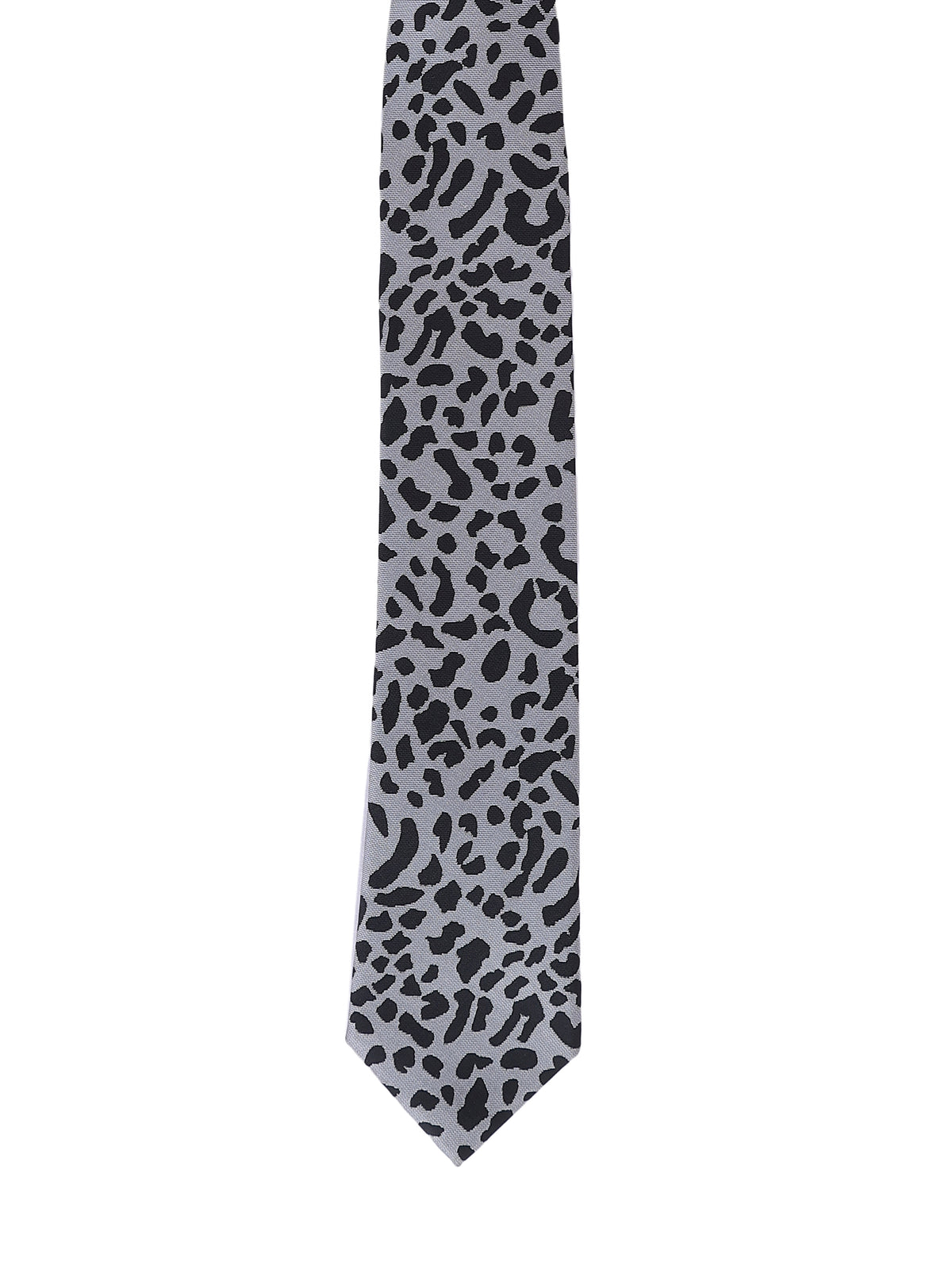 Aristocratic Monochrome Leopard Print Necktie