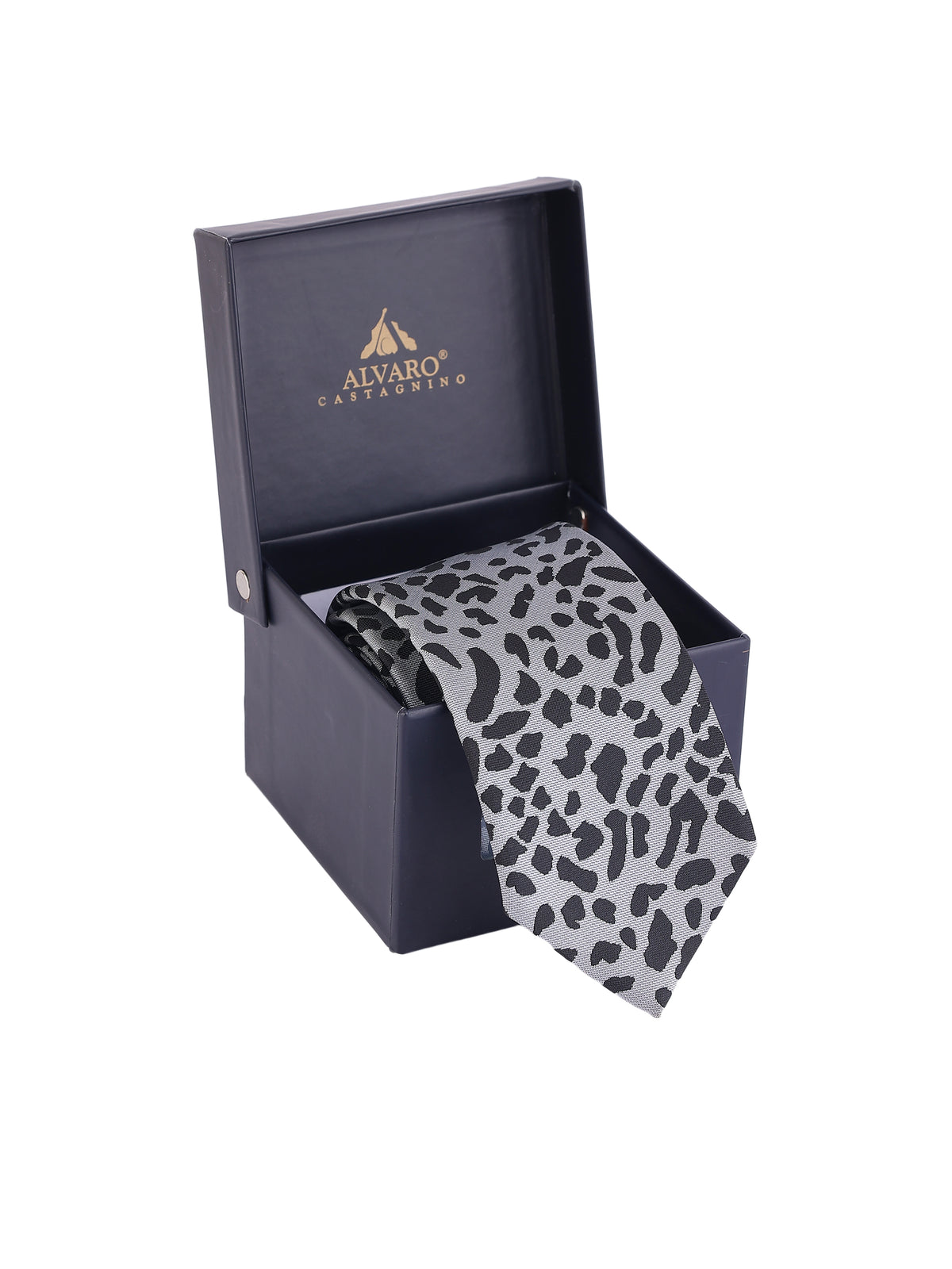 Aristocratic Monochrome Leopard Print Necktie