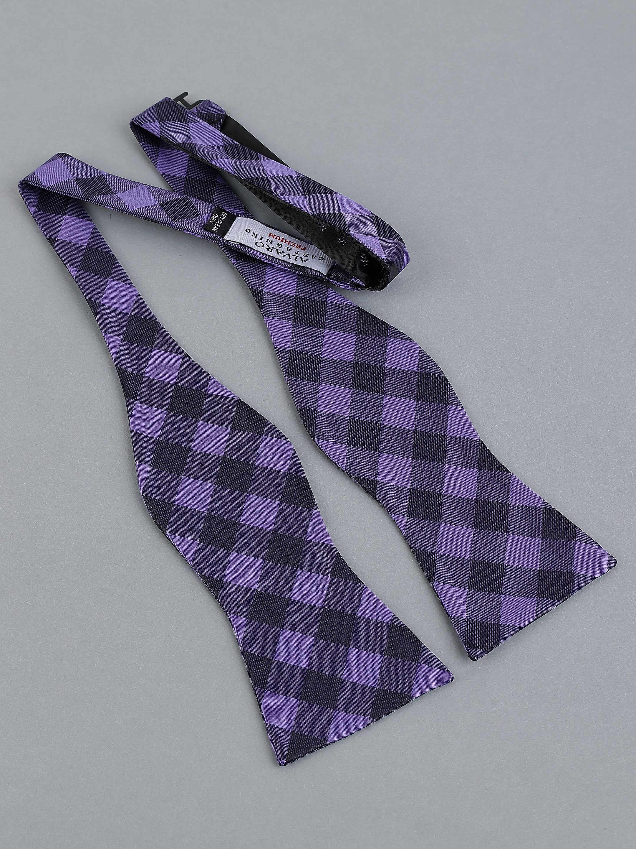Gingham Check Self-Tie Bow Tie