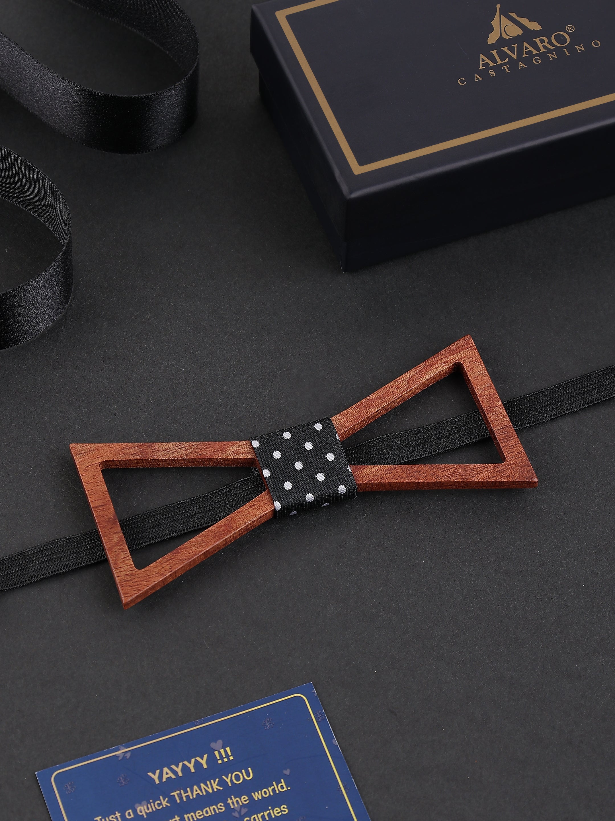 Geometric Cut-Out Wooden Bow Tie