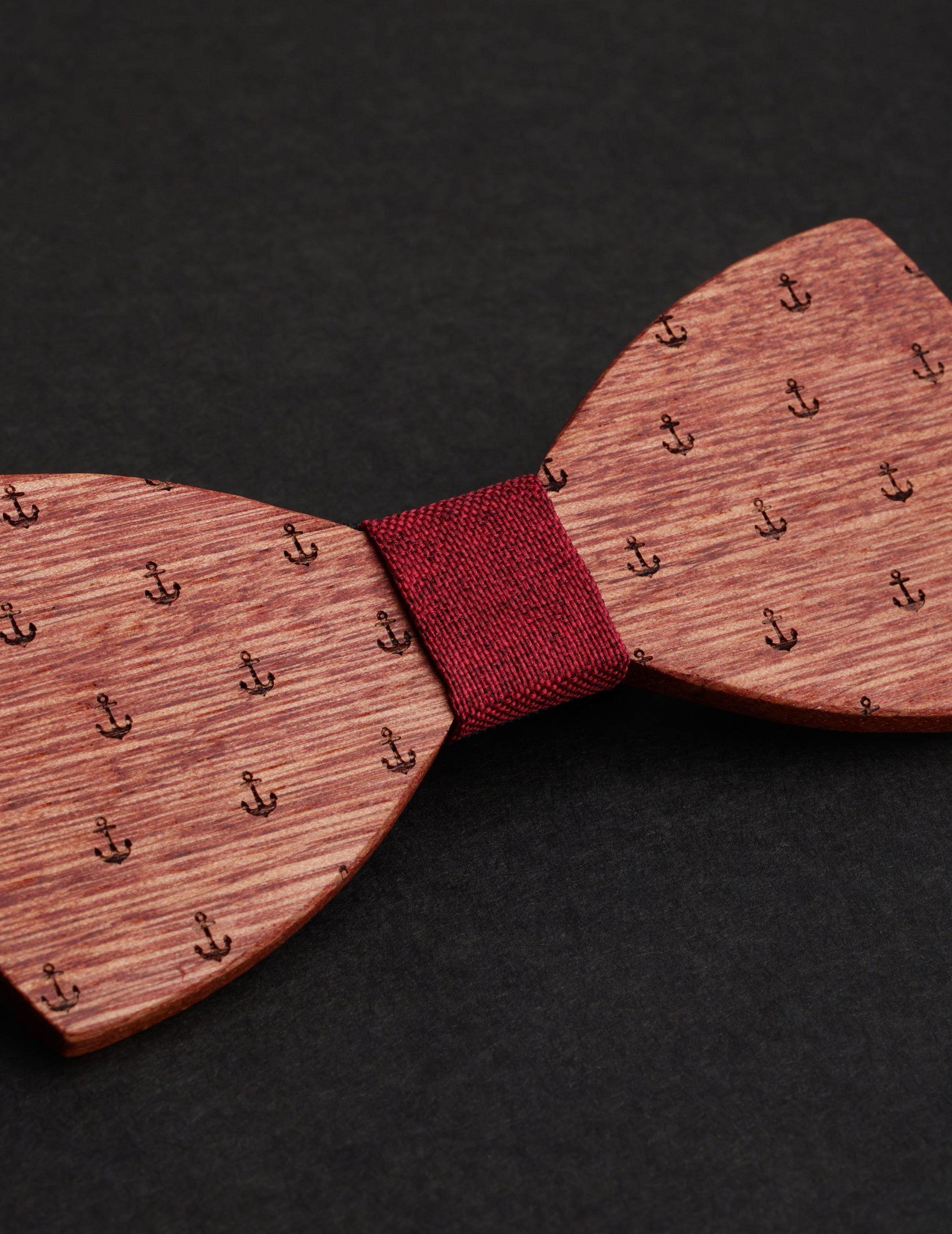 Nautical Anchor Wooden Bow Tie