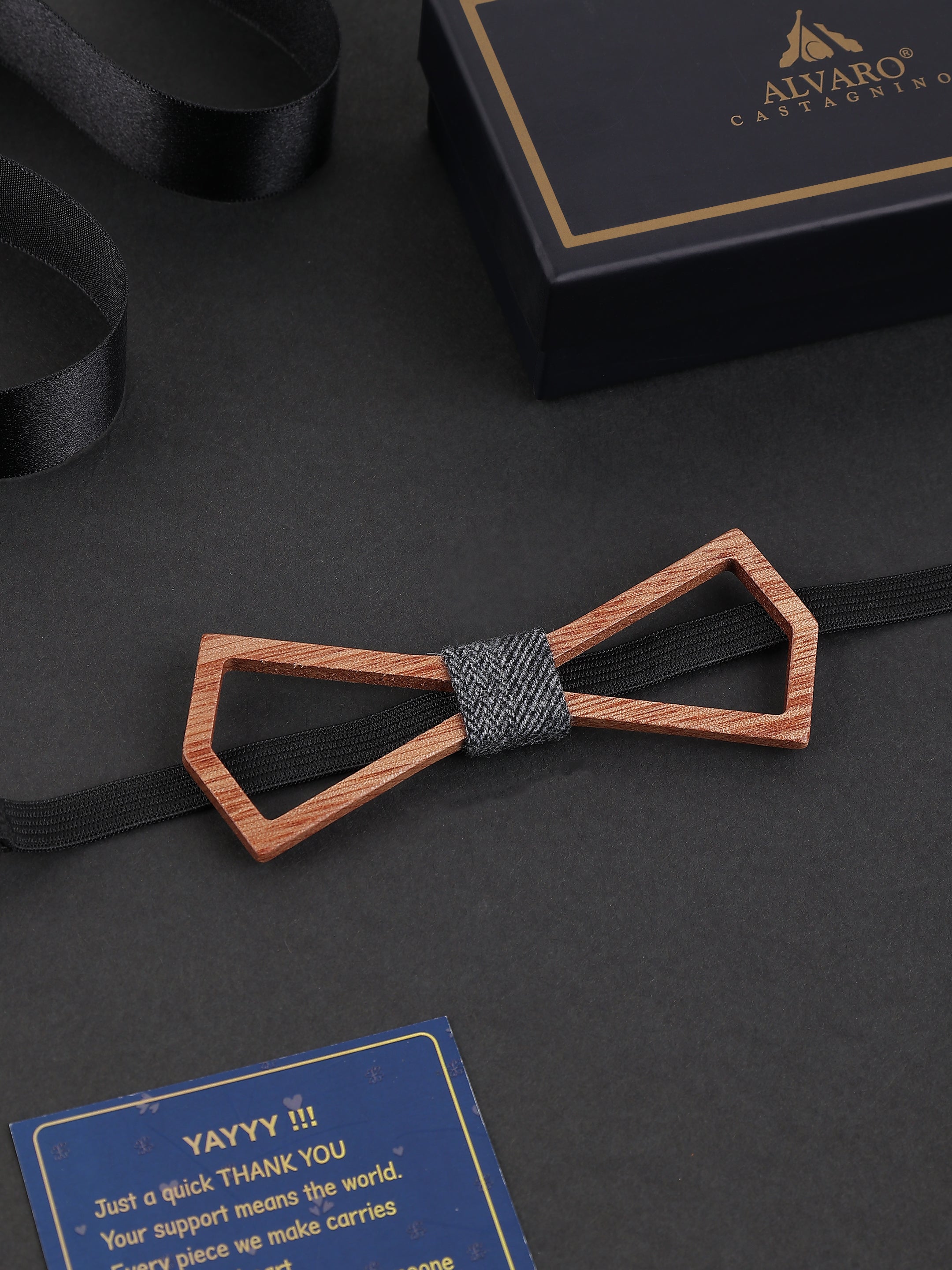 Angular Cut-Out Wooden Bow Tie