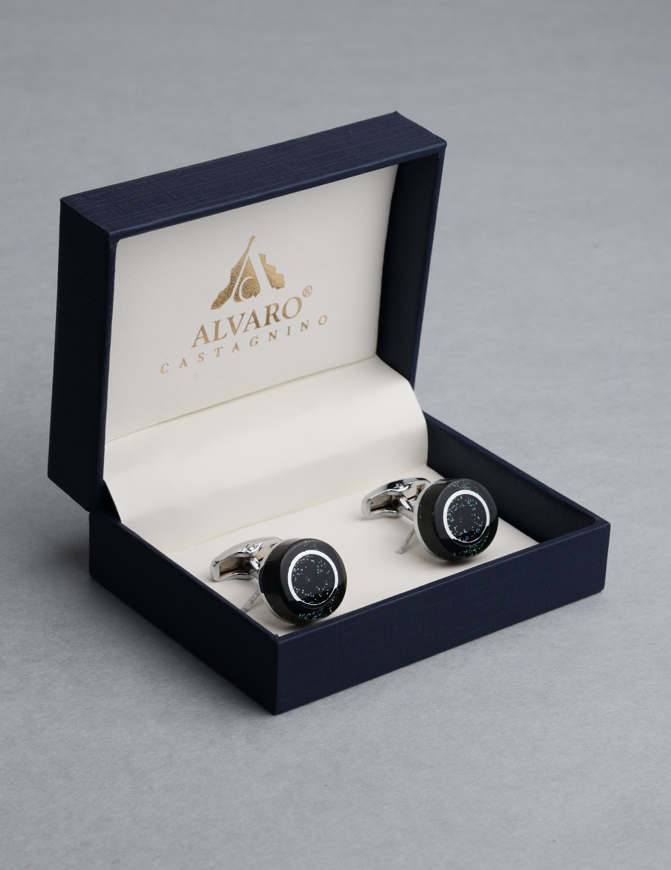 Galaxy Glitter Round Cufflinks